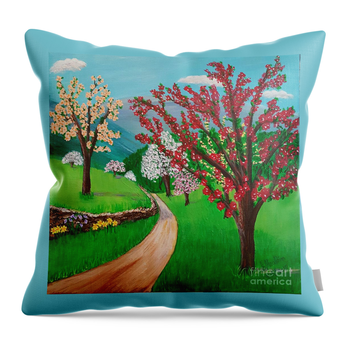 Spring Throw Pillow featuring the painting Morning Walk by Elizabeth Mauldin