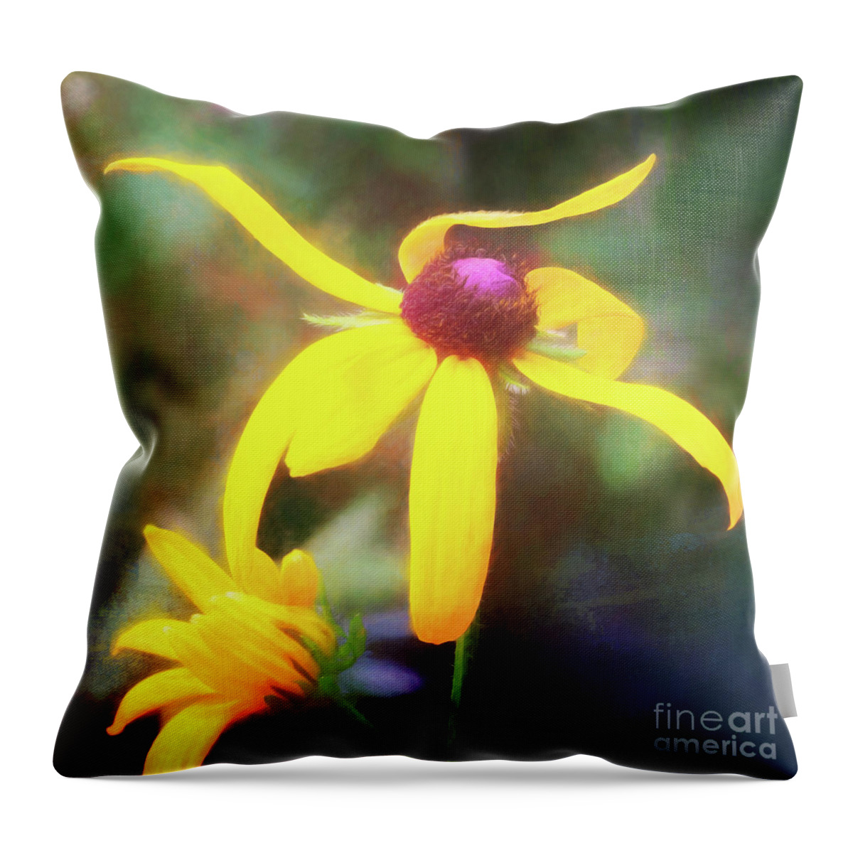 Black-eyed Susans Throw Pillow featuring the photograph Mother and Child Dance of Joy 2 by Anita Pollak