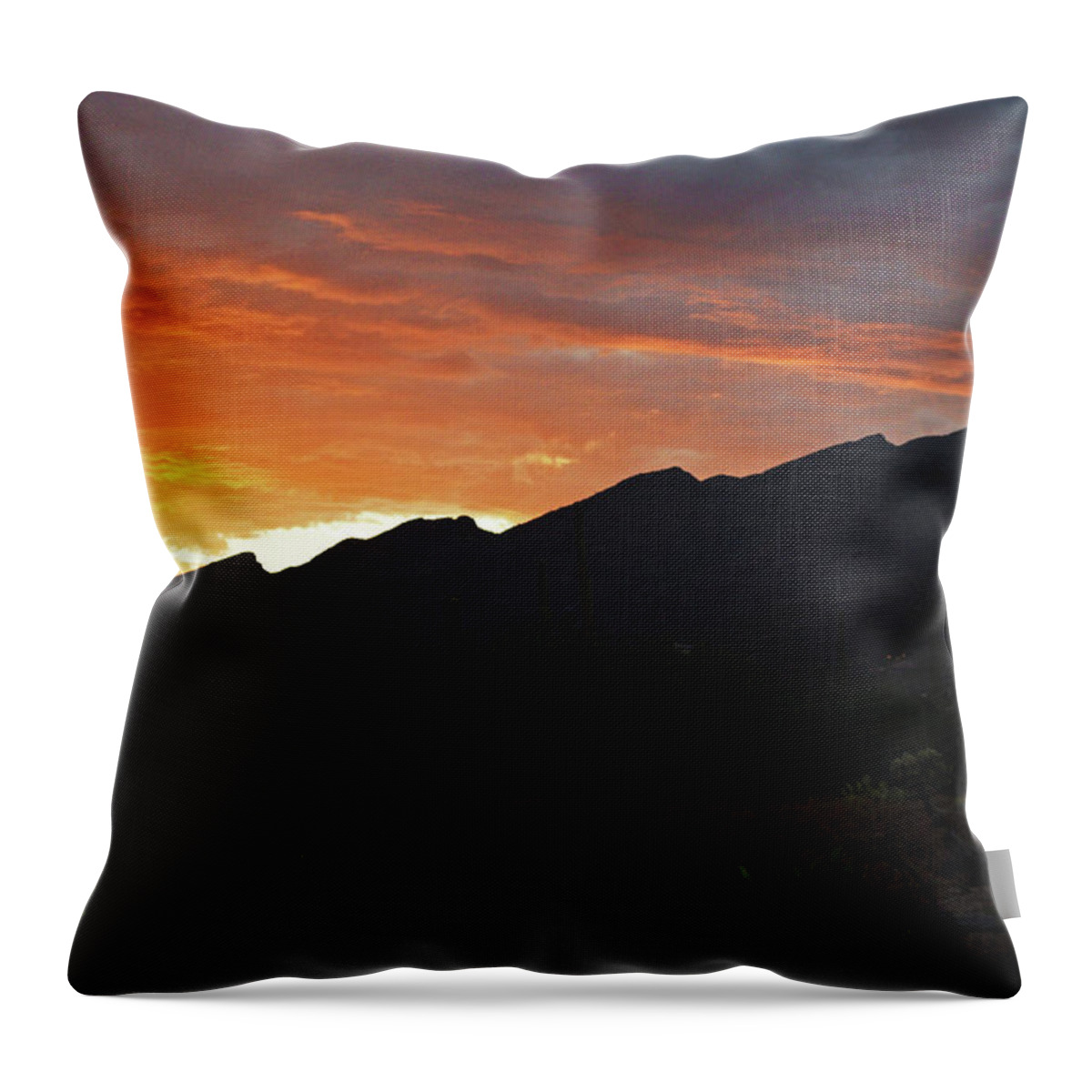 Mount Kimball Throw Pillow featuring the photograph Mount Kimball Sunset Glow, Tucson, AZ by Chance Kafka