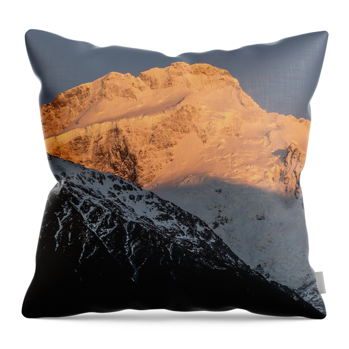 Mount Cook Throw Pillow featuring the photograph Mount Sefton sunrise by Mark Hunter