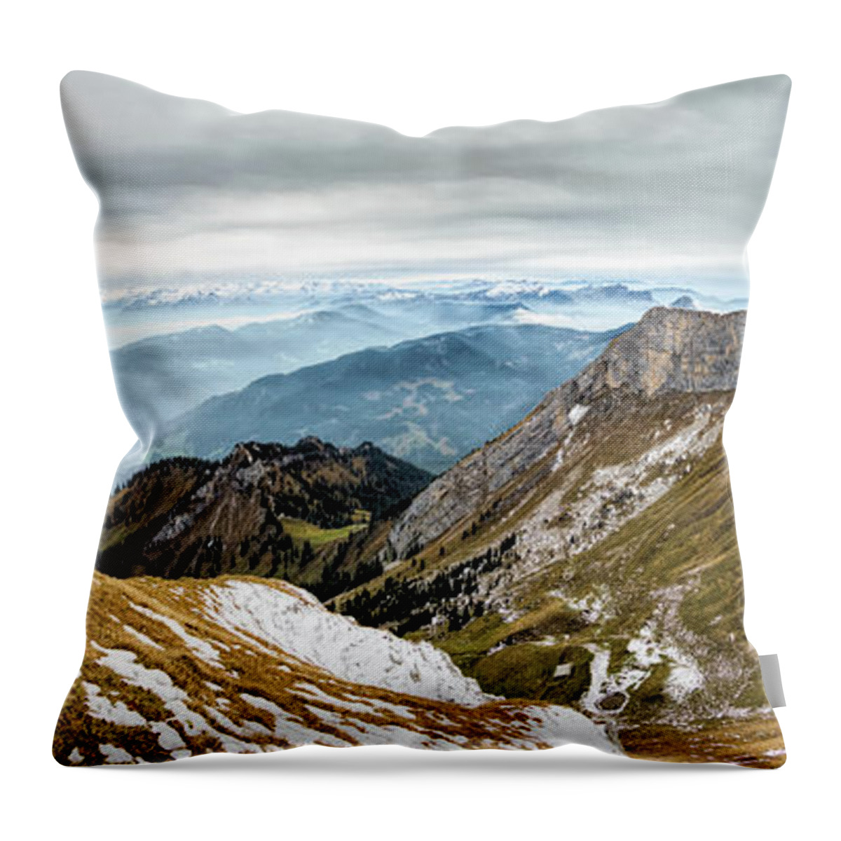 Panorama Throw Pillow featuring the photograph Mountain Landscape by Rick Deacon