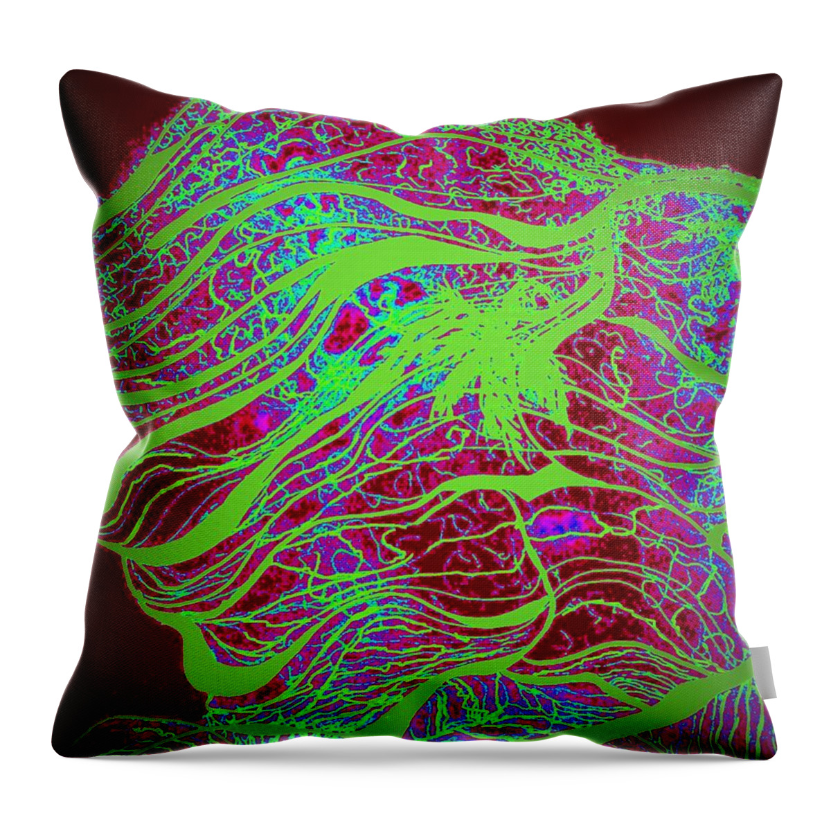 Mountainscape Throw Pillow featuring the digital art Mountainscape Mysteries by VIVA Anderson