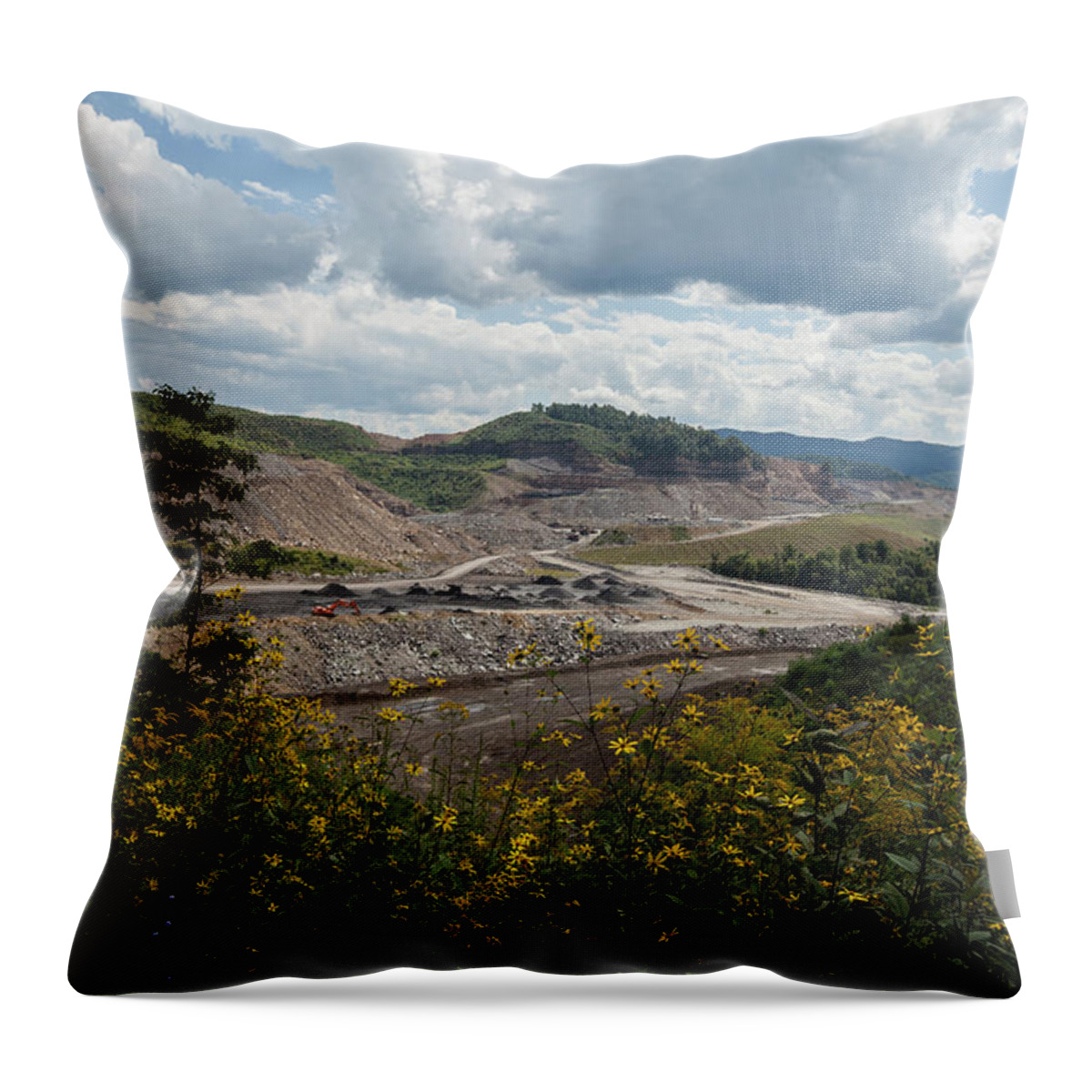 Scenics Throw Pillow featuring the photograph Mountaintop Removal Coal Mining by Jerry Whaley