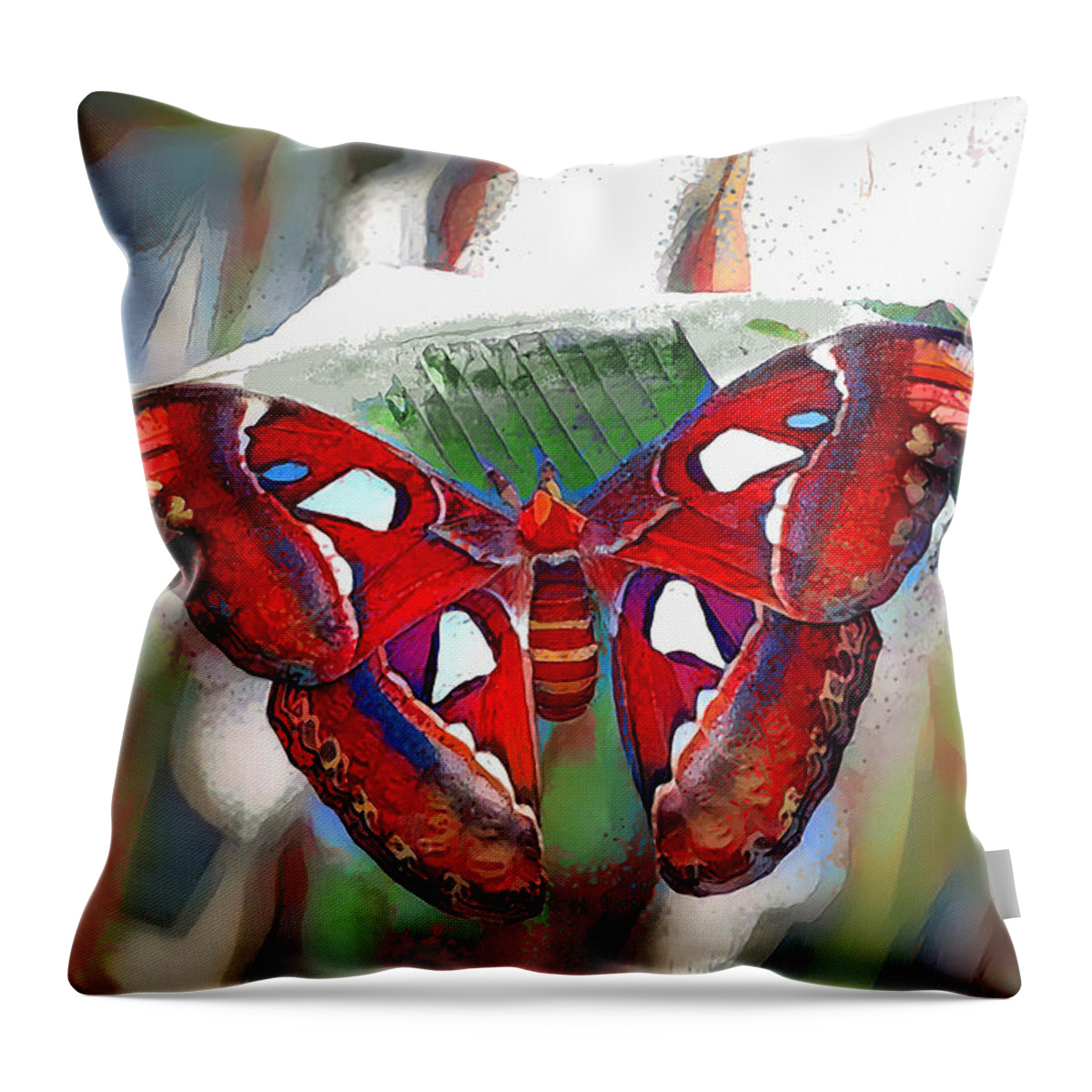 Butterfly Throw Pillow featuring the digital art Ms. Butterfly by Pennie McCracken