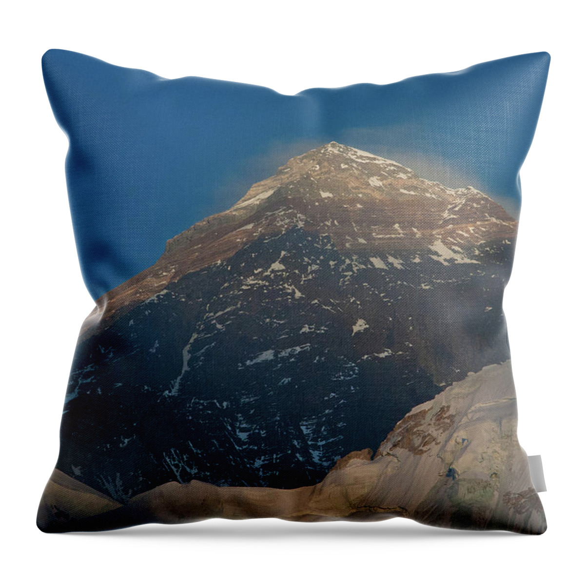 Nepal Throw Pillow featuring the photograph Mt. Everest at Sunset by Leslie Struxness