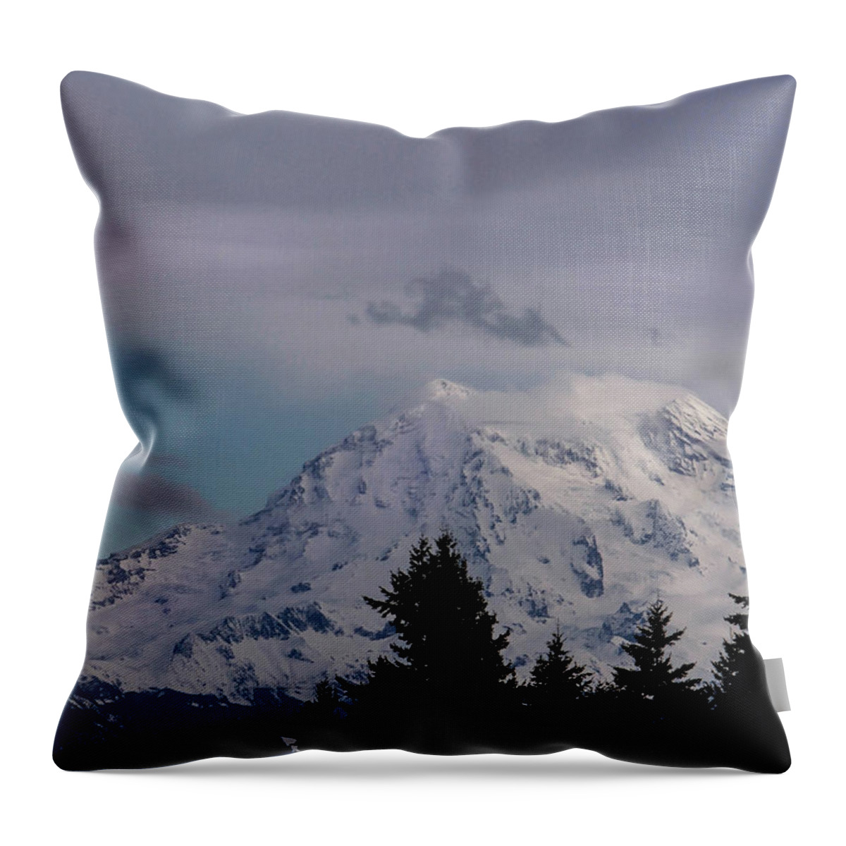 Landscape Throw Pillow featuring the photograph Mt Rainier by Cheryl Day