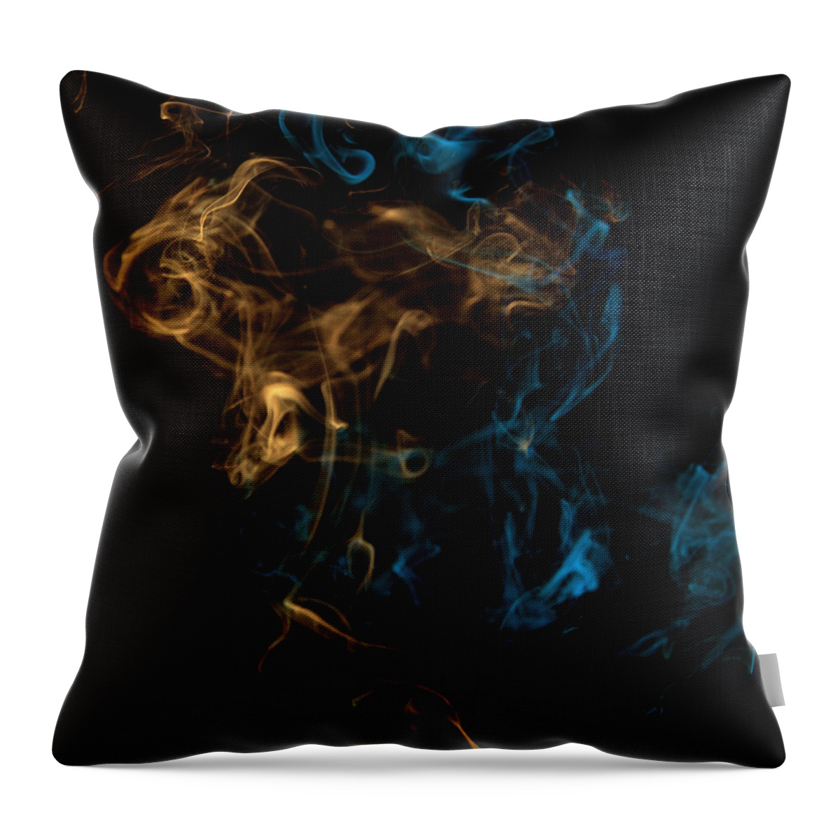 Mixing Throw Pillow featuring the digital art Multicolored Smoke Mixing by Chad Baker