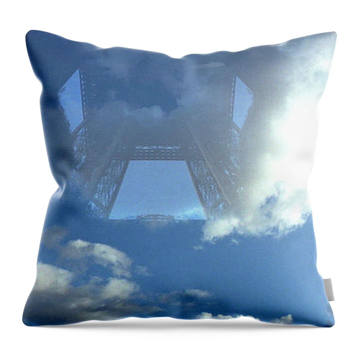Panoramic Throw Pillow featuring the photograph Multiple Images Of A Tower, Eiffel by Win-initiative/neleman