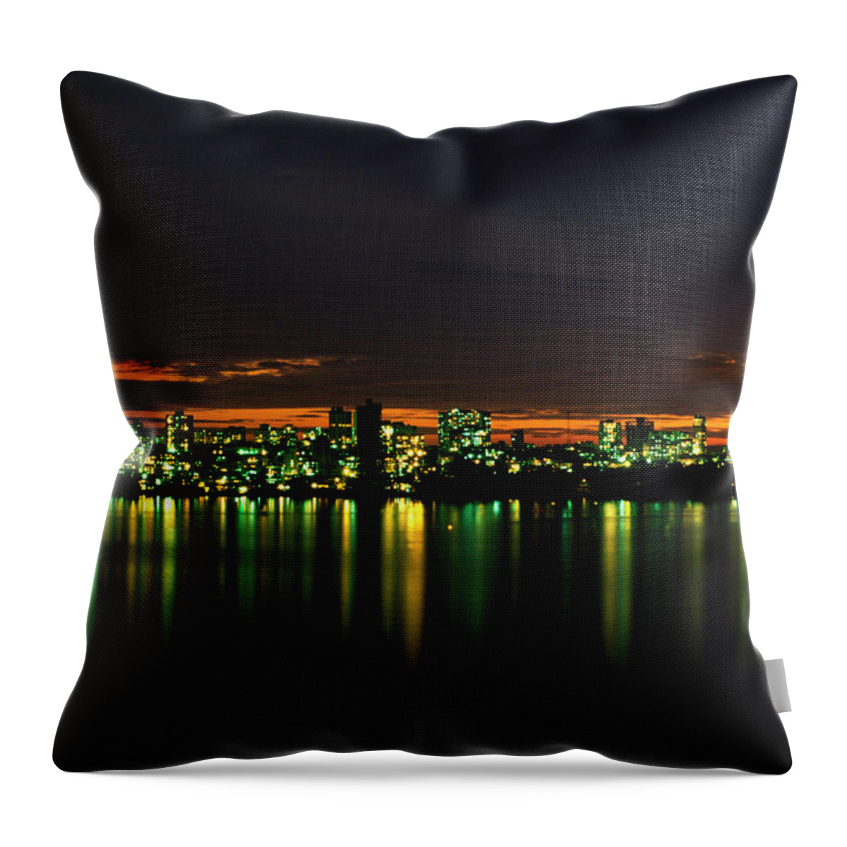 Corporate Business Throw Pillow featuring the photograph Mumbai At Night by Ooyoo