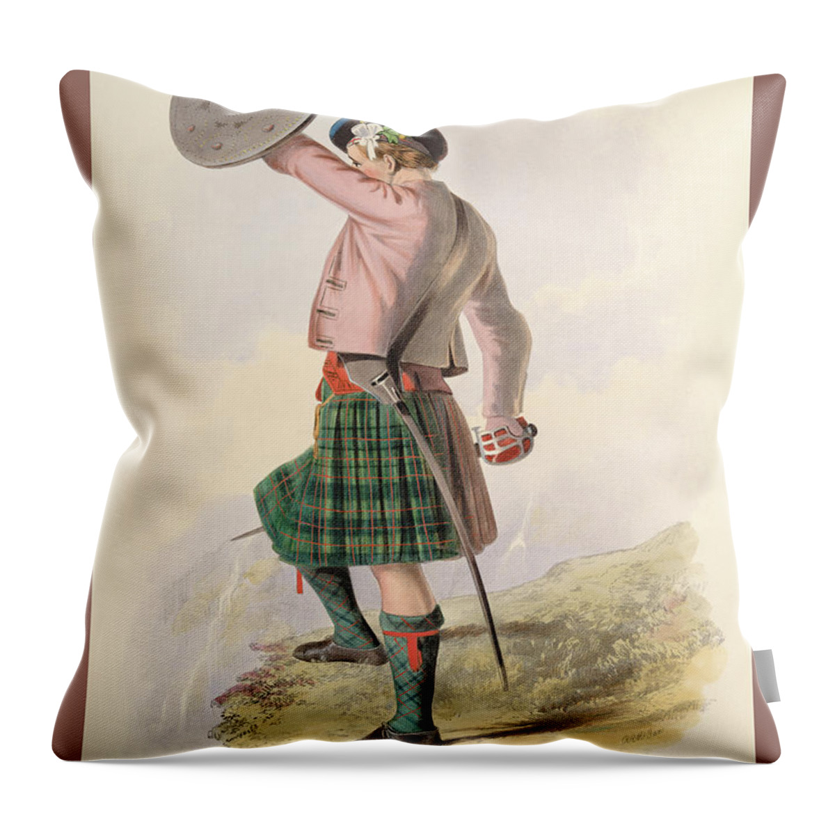 Scottish Throw Pillow featuring the painting Murray by R.R. McIan