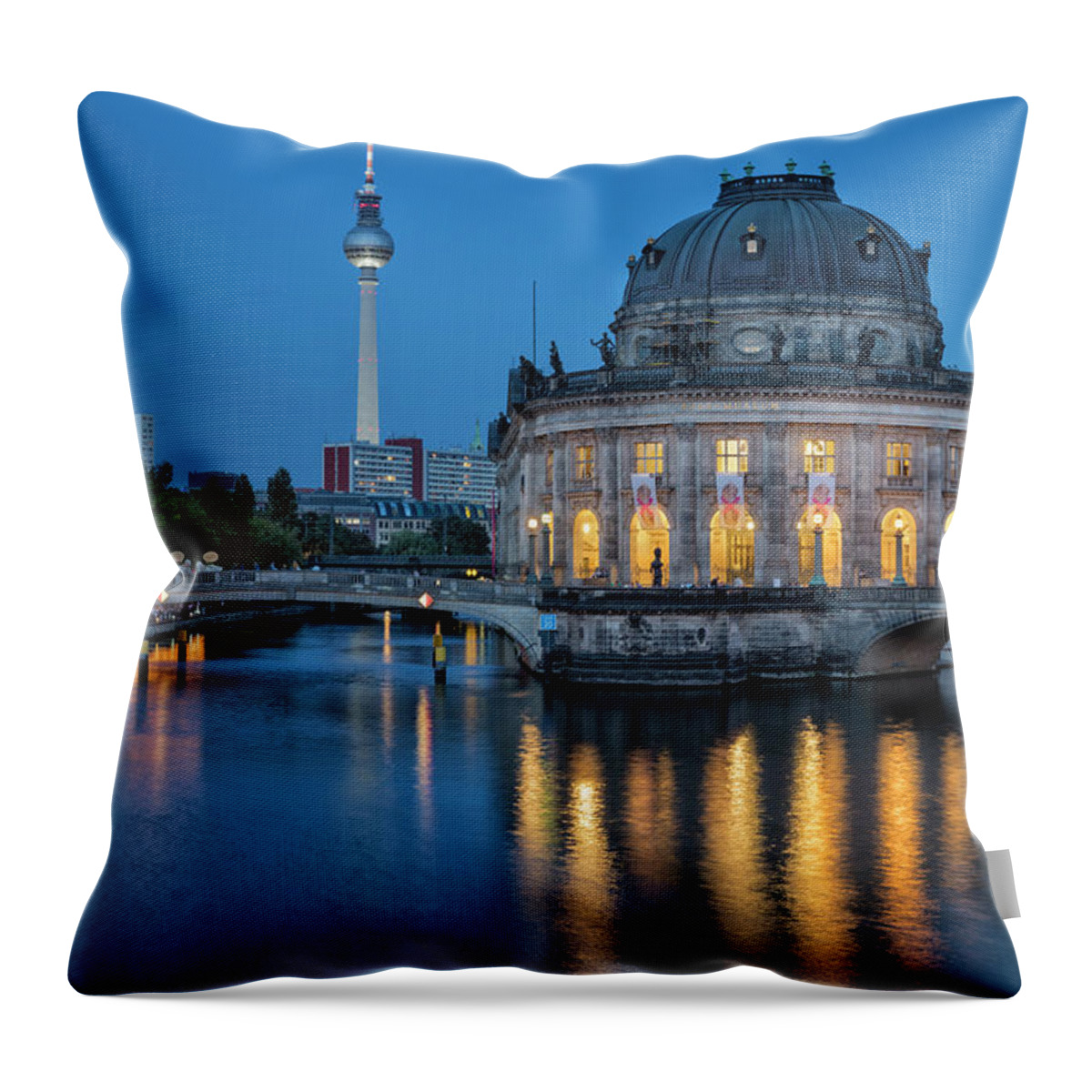 Estock Throw Pillow featuring the digital art Museum Island In Berlin by Massimo Ripani