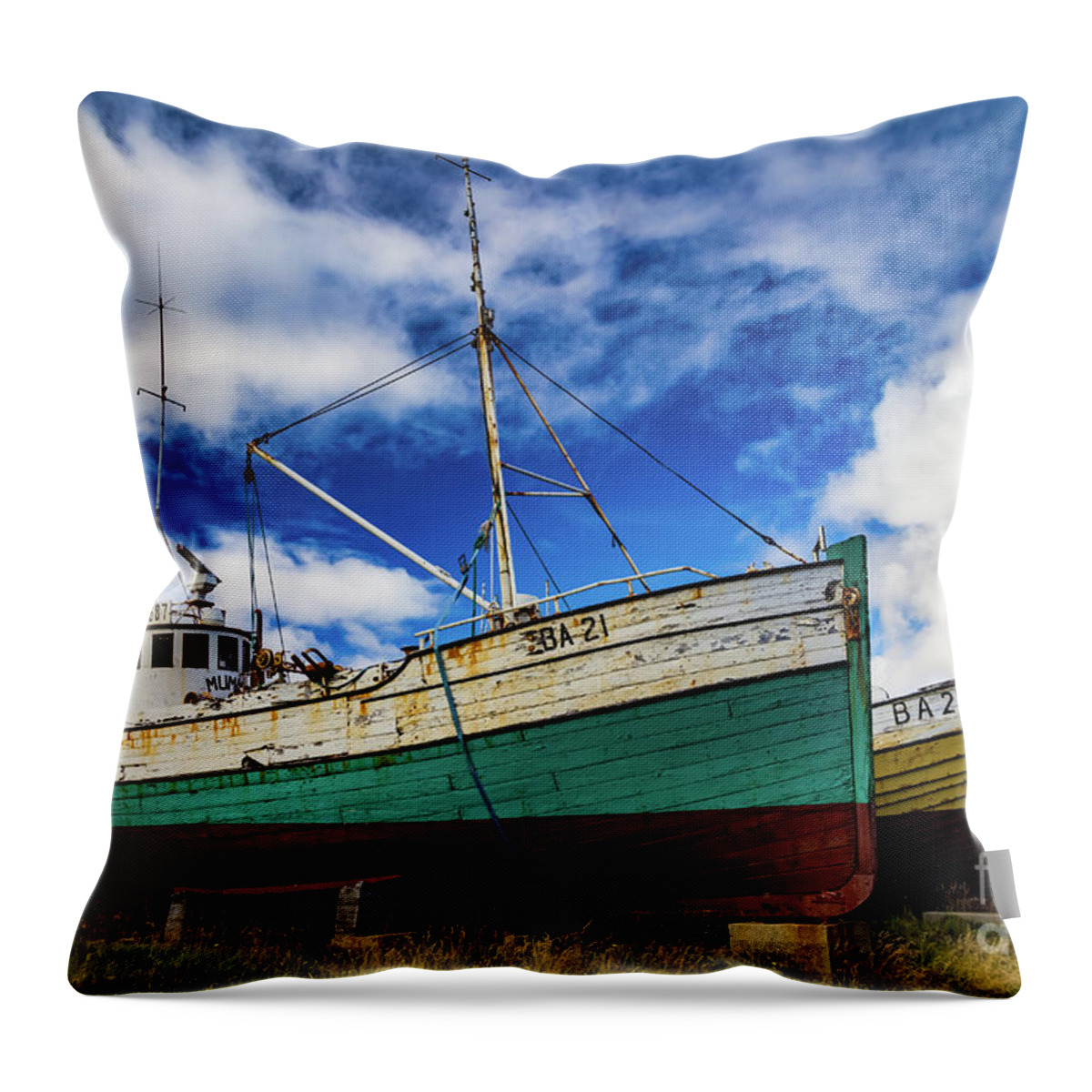 Boat Throw Pillow featuring the photograph Museum of Egill Olafsson, Iceland by Lyl Dil Creations