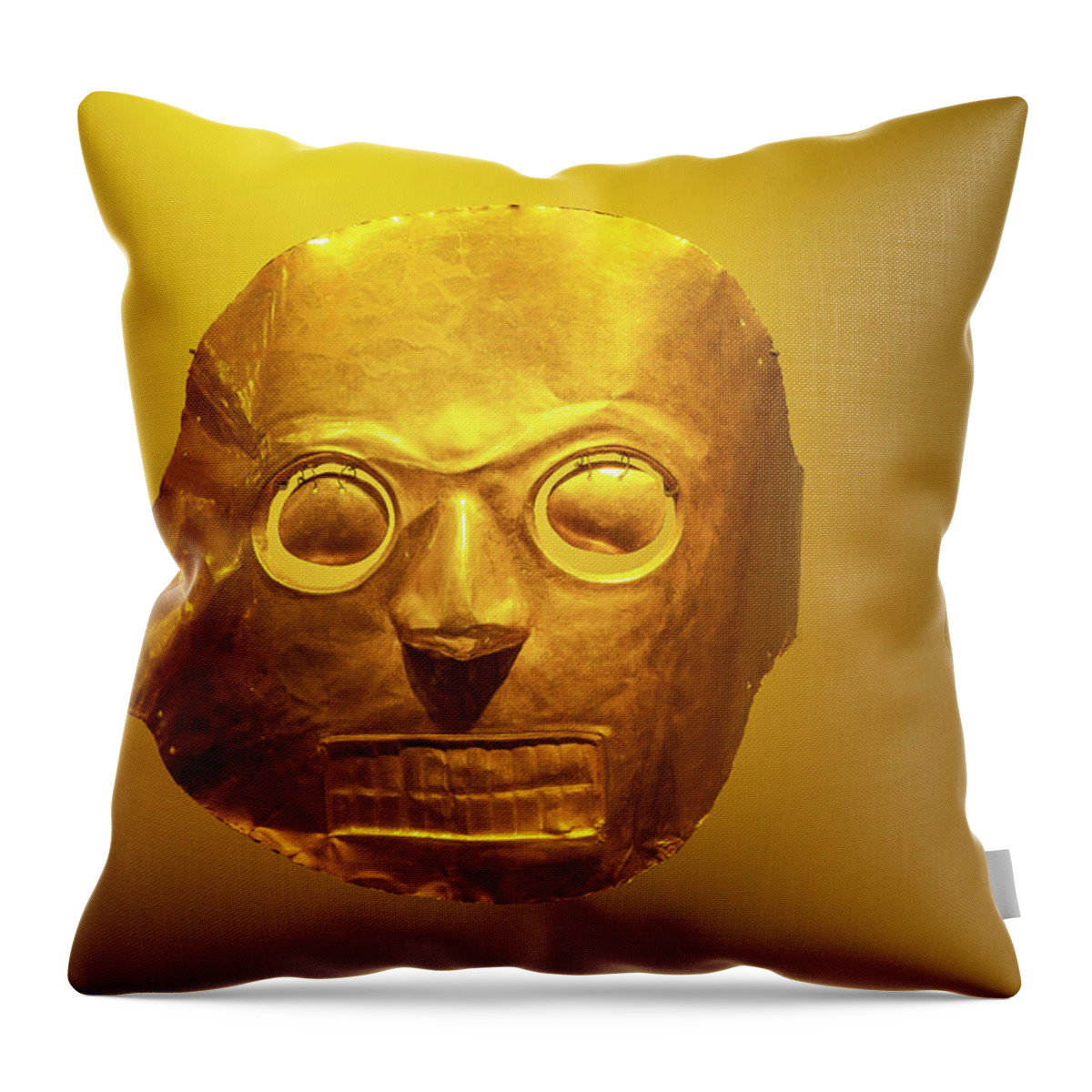 Estock Throw Pillow featuring the digital art Museum Of Gold, Bogota, Colombia by Claudia Uripos