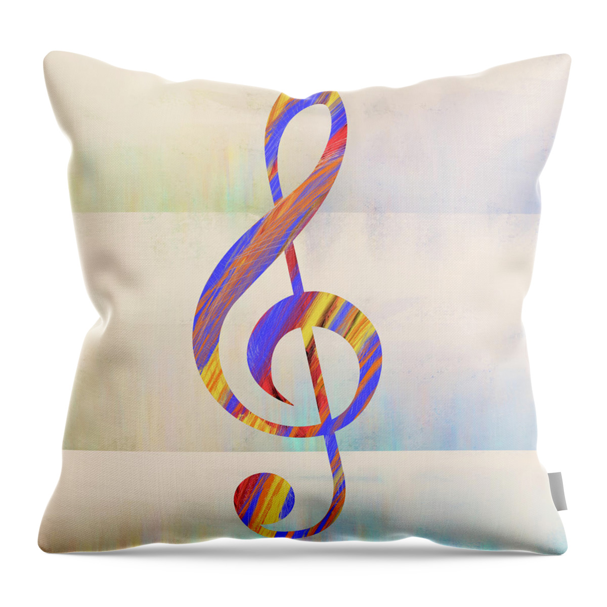Music Throw Pillow featuring the painting Music Note by Dan Meneely