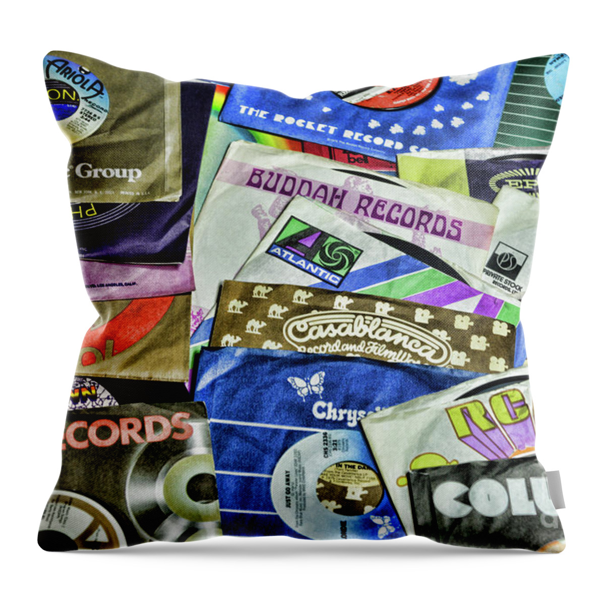 Paul Ward Throw Pillow featuring the photograph Music-Record Labels by Paul Ward
