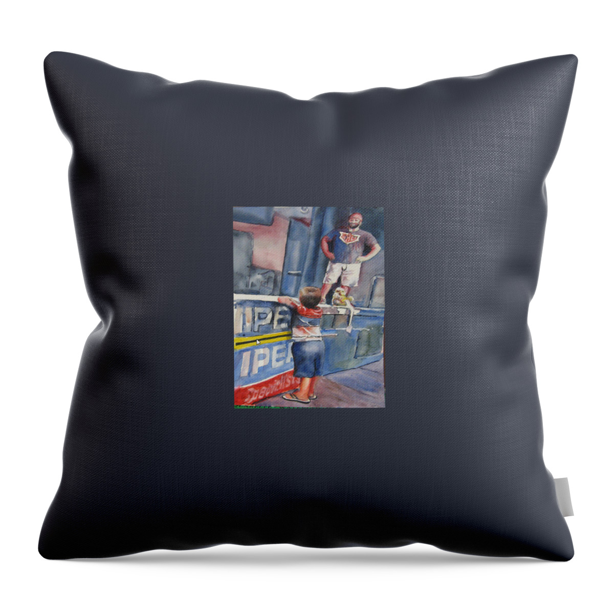  Throw Pillow featuring the painting My Hero by Bobby Walters