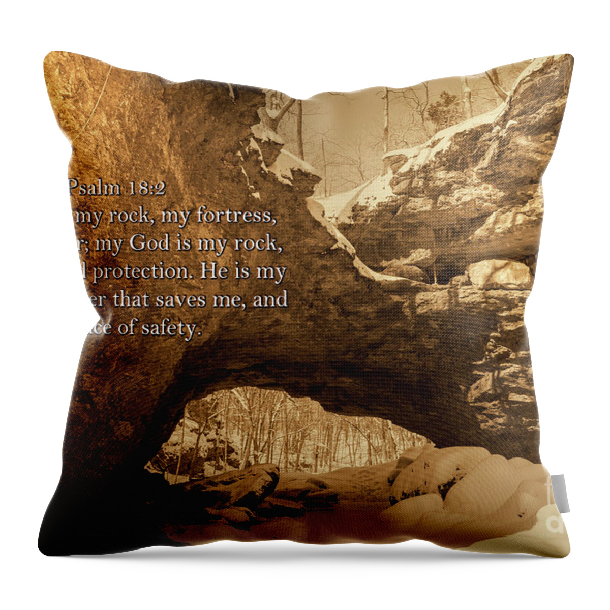 Christian Throw Pillow featuring the photograph My Lord is my Rock by Sandra J's