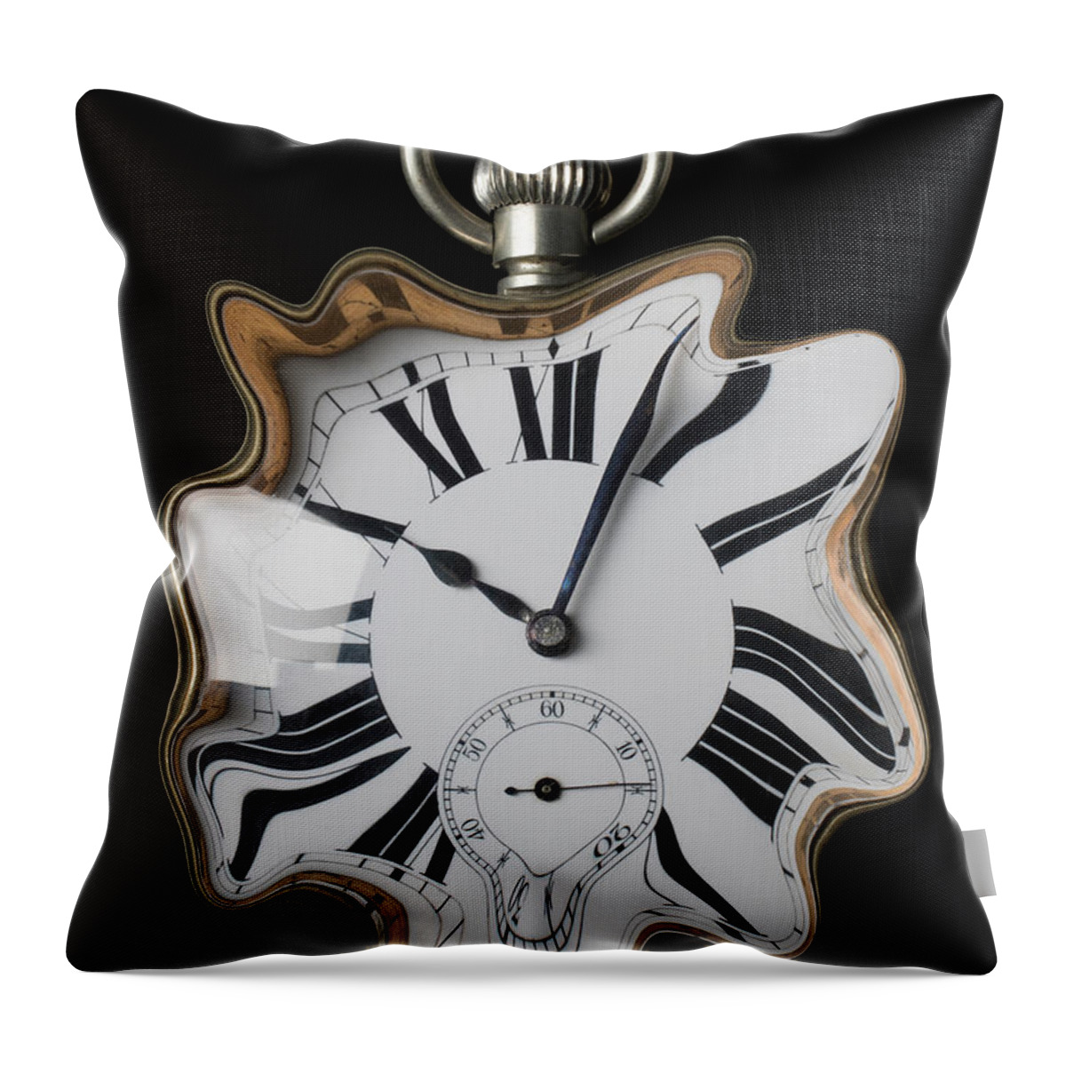 Time Throw Pillow featuring the photograph My Melting Clock by Garry Gay