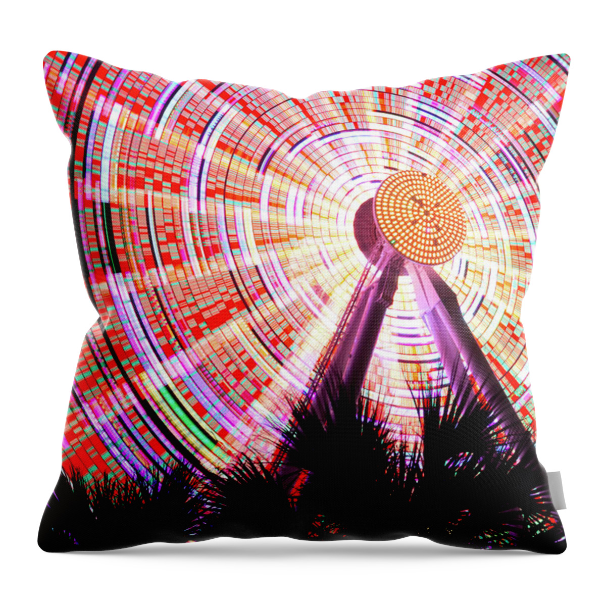 Skywheel Throw Pillow featuring the photograph Myrtle Beach Skywheel by Dave Guy