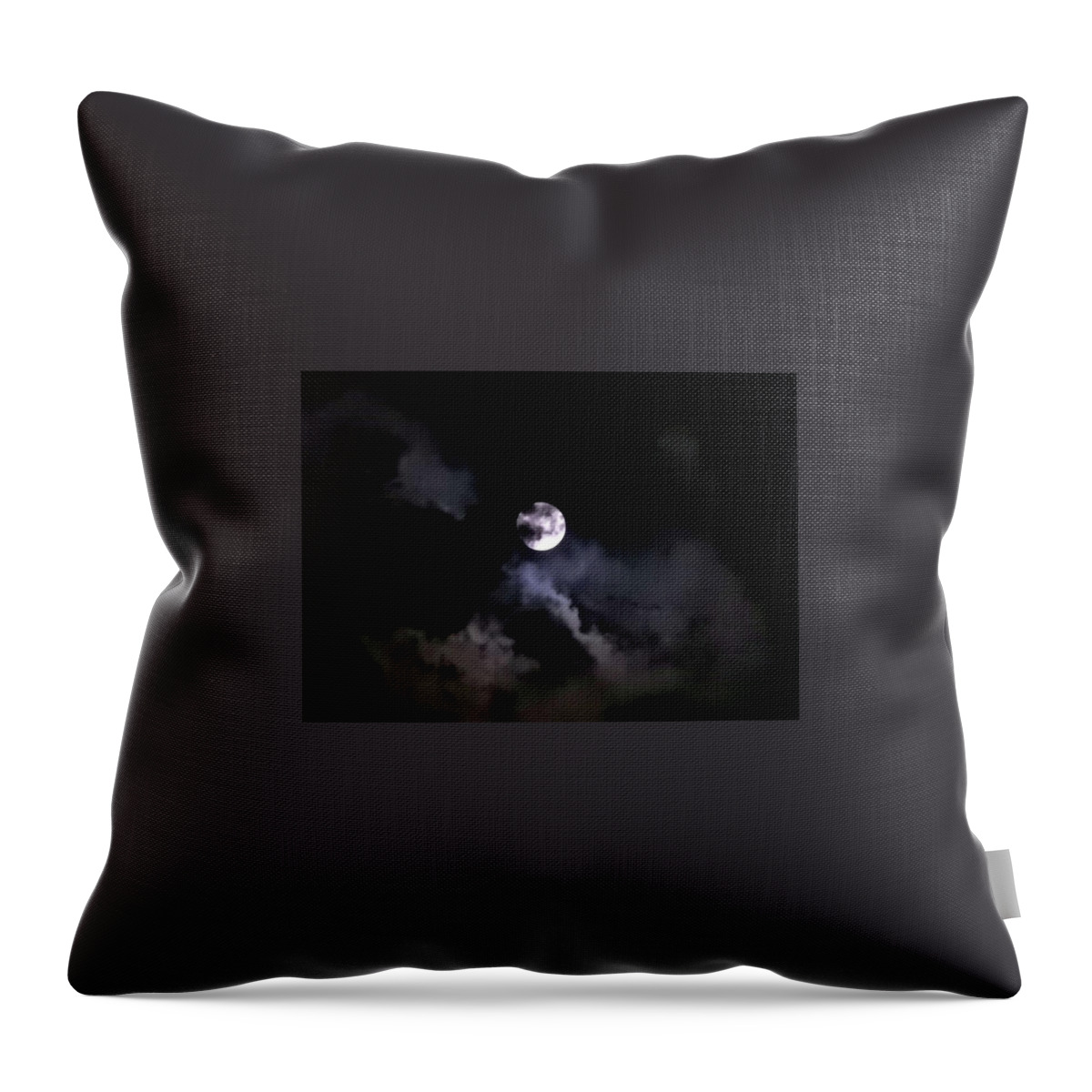 Moon Throw Pillow featuring the photograph Mysterious Moon by Kathy Chism