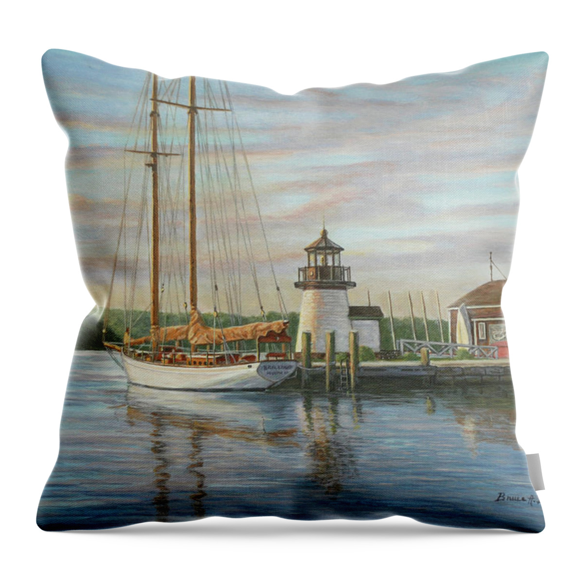 Marine Art Throw Pillow featuring the painting Mystic Dream by Bruce Dumas