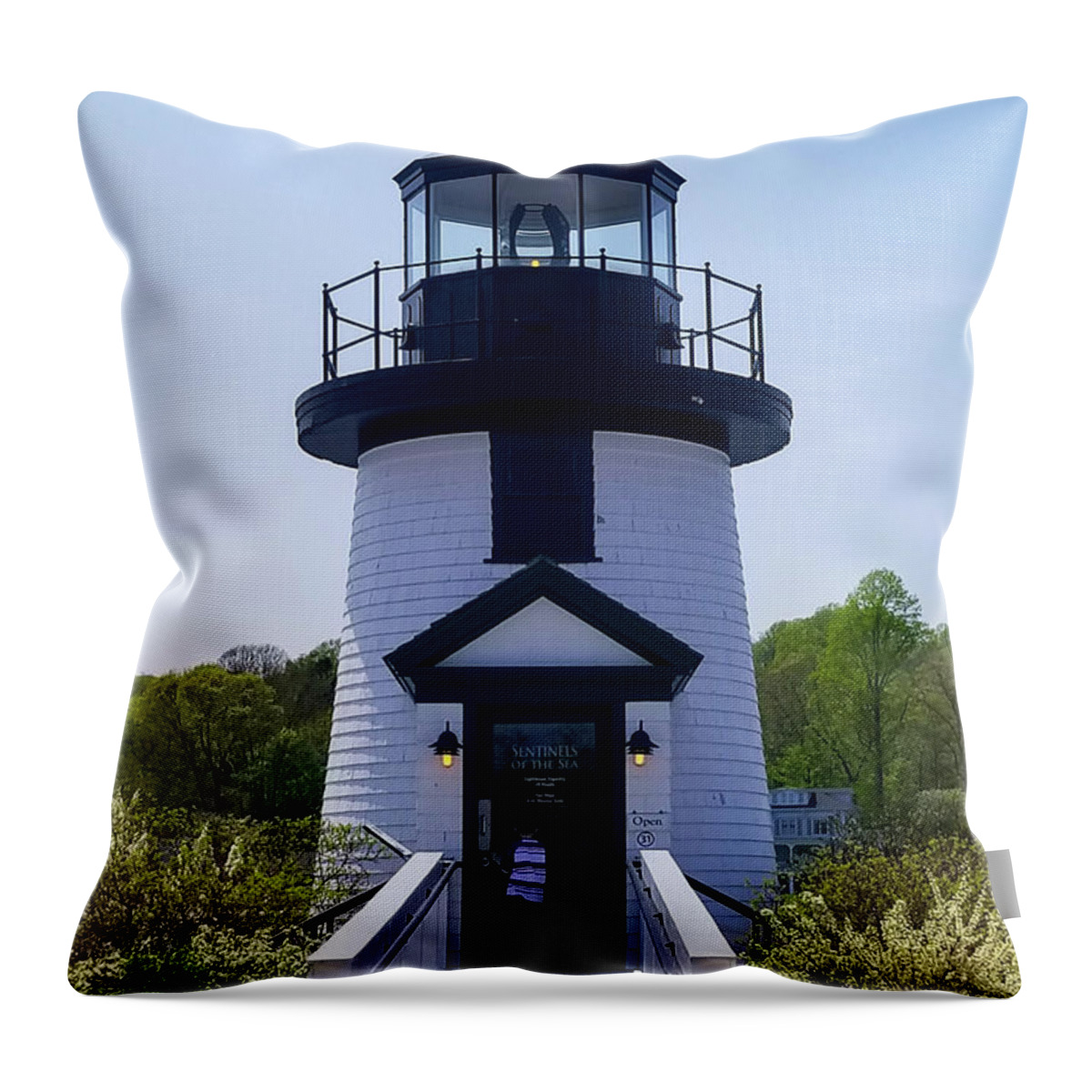 Mystic Seaport Throw Pillow featuring the photograph Mystic Seaport Light by Elizabeth M