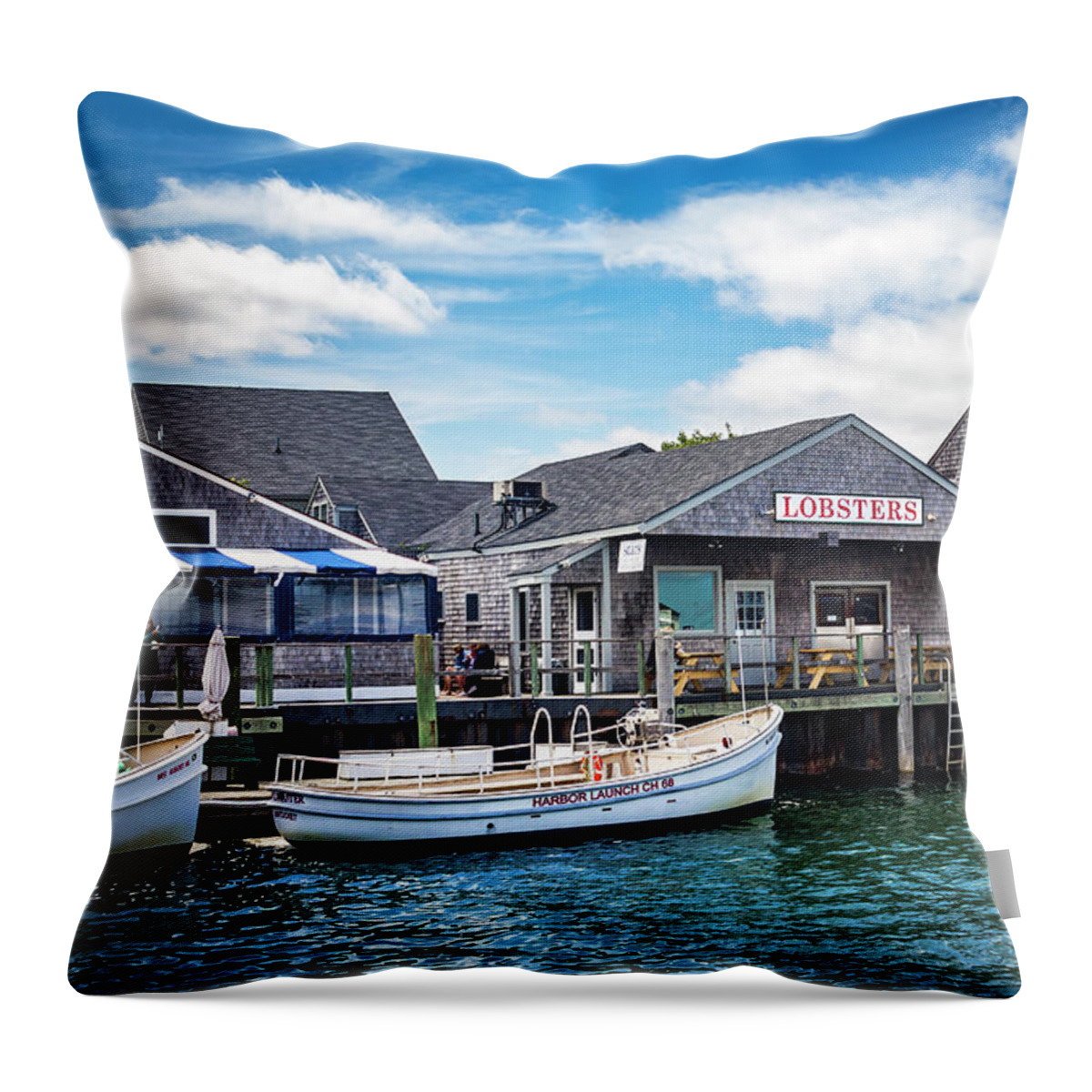 Nantucket Throw Pillow featuring the photograph Nantucket Harbor Series 7126 by Carlos Diaz