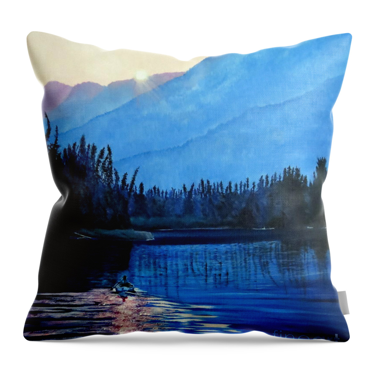 Banff Throw Pillow featuring the painting Nature Feels by Marilyn McNish