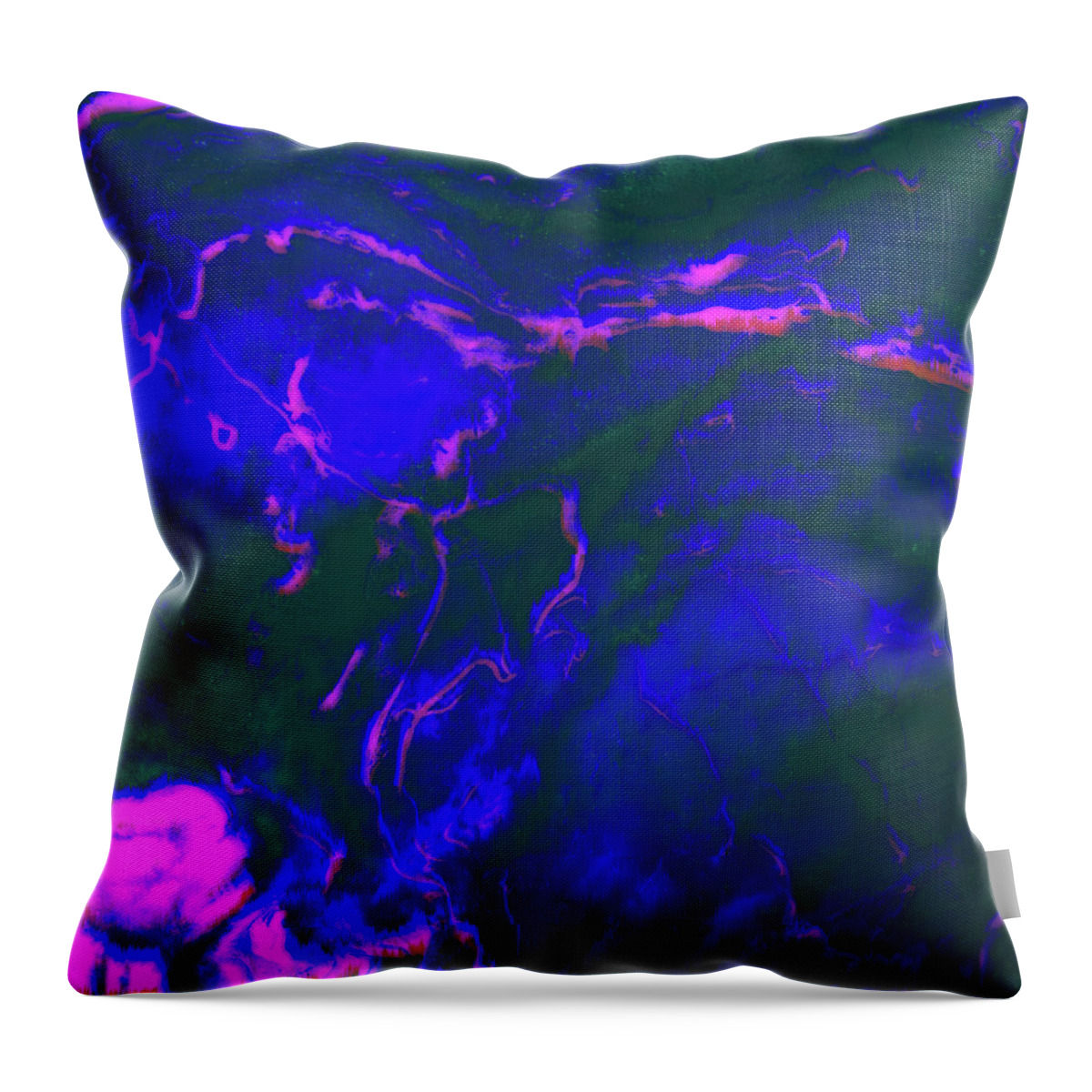 Glitch Throw Pillow featuring the digital art Neon Nightriders by Jennifer Walsh