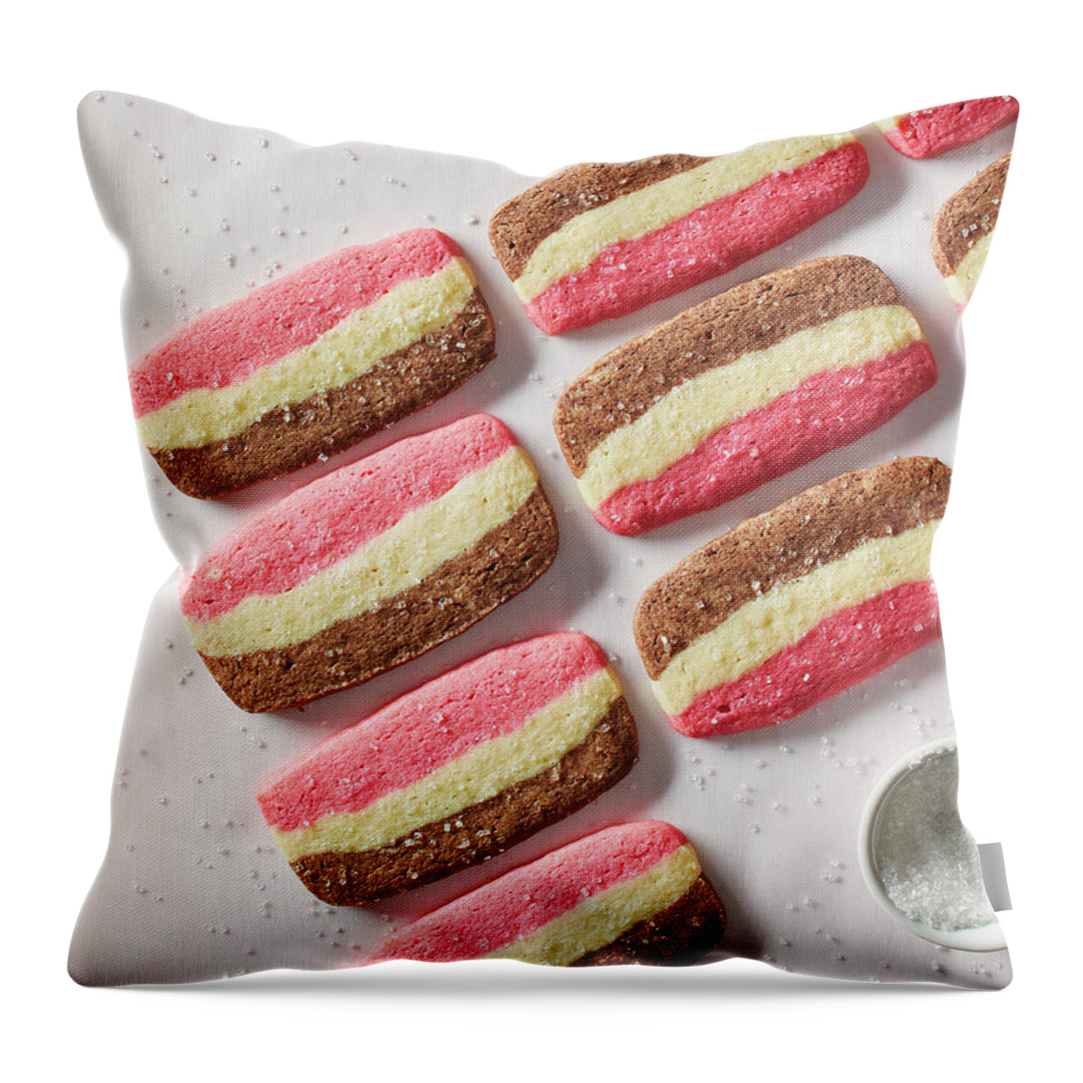 Cookies Throw Pillow featuring the photograph Neapolitan treats by Cuisine at Home
