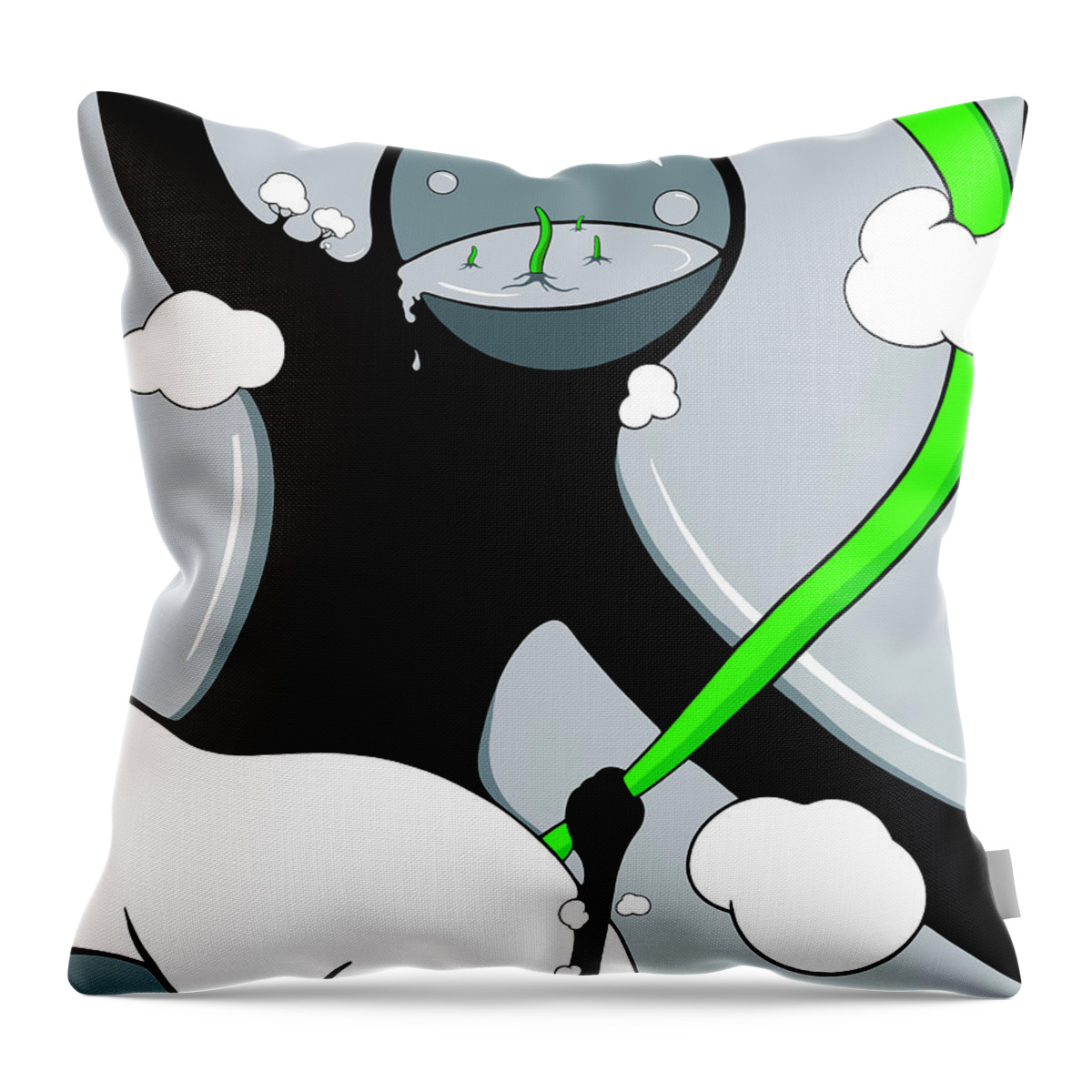 Neural Linked Throw Pillow featuring the drawing Neural Linked by Craig Tilley