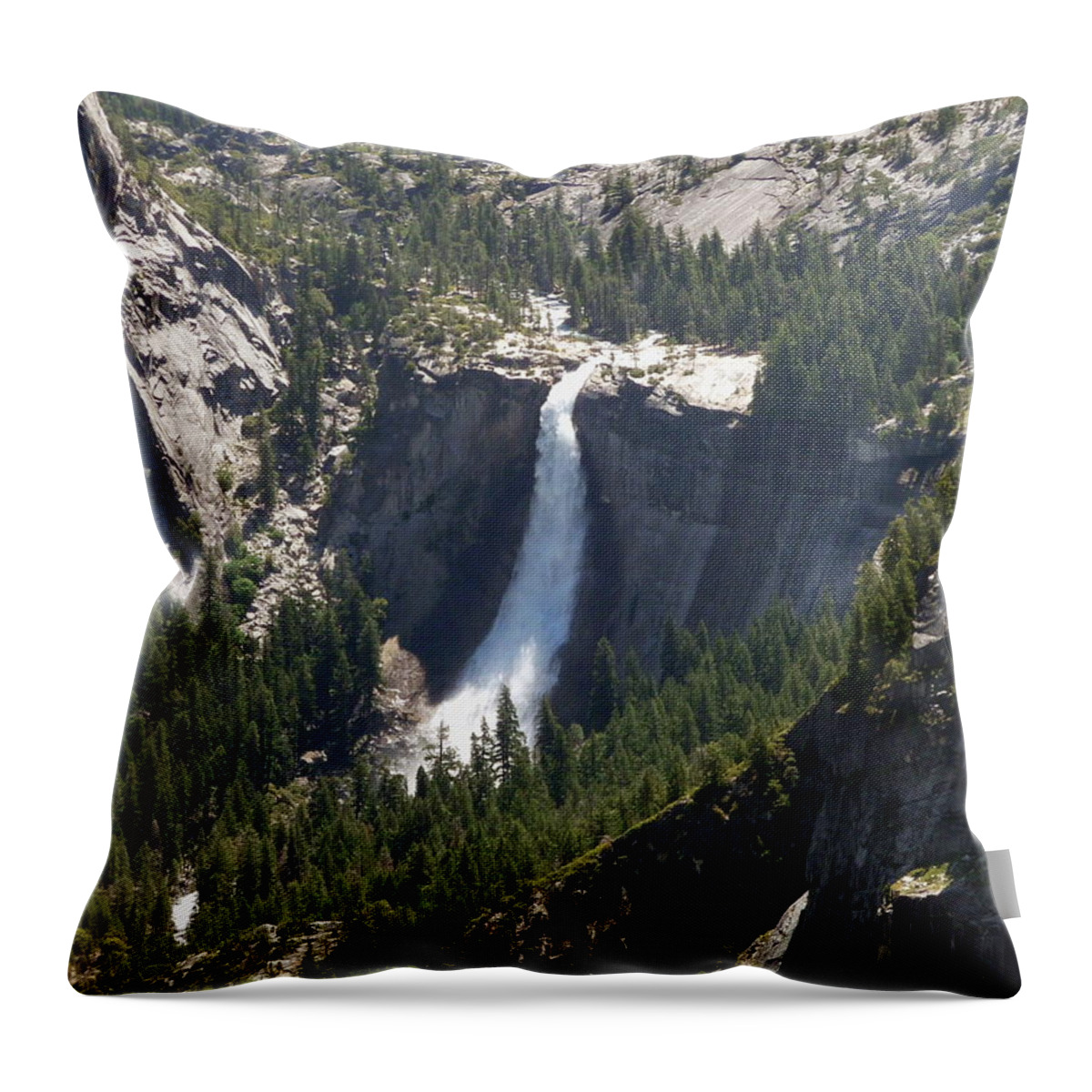 Scenics Throw Pillow featuring the photograph Nevada Fall by Photo By Tim Lawnicki