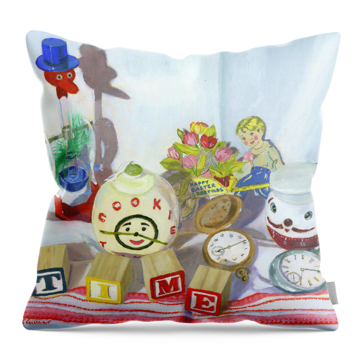 Still Life Throw Pillow featuring the painting Never Enough by Lynne Reichhart