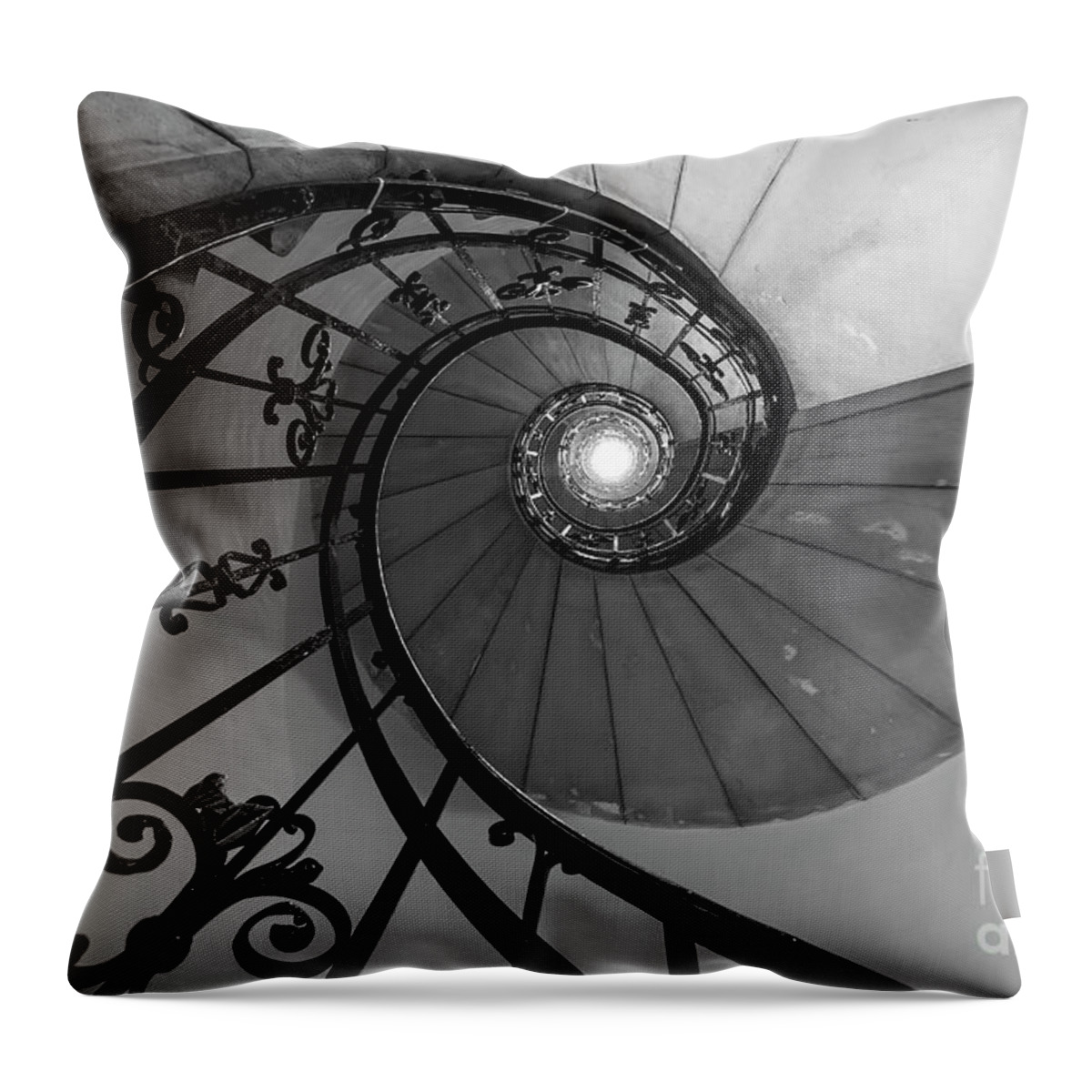 Steps Throw Pillow featuring the photograph Neverending Spiral Staircase, Budapest by Birashis Sarkar