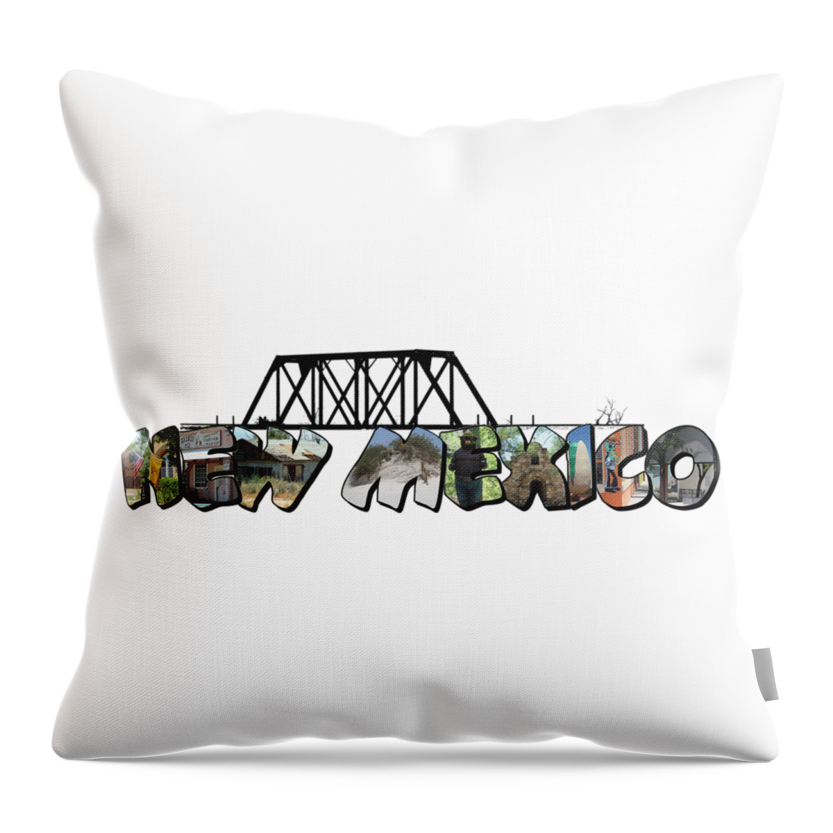 New Mexico Throw Pillow featuring the photograph New Mexico Big Letter by Colleen Cornelius