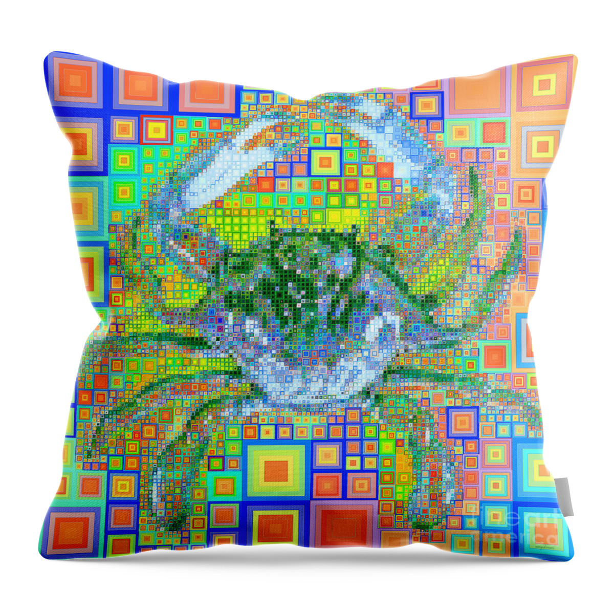 Wingsdomain Throw Pillow featuring the photograph New Orleans Louisiana Bayou Blue Crab in Abstract Squares 20190203 p168 by Wingsdomain Art and Photography