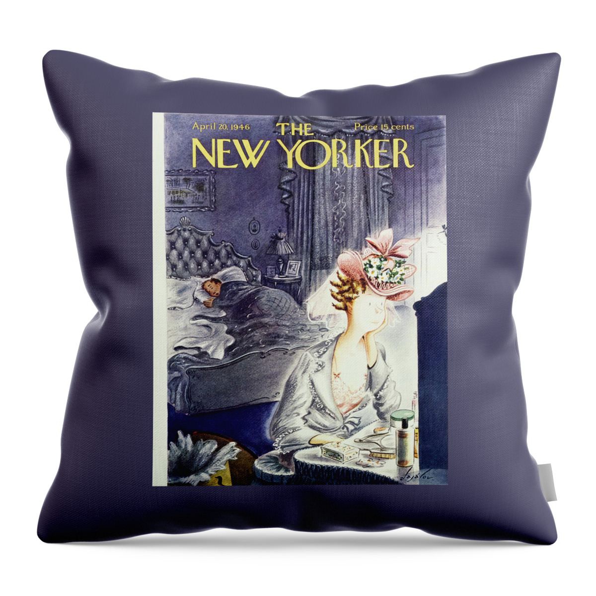 New Yorker April 20 1946 Throw Pillow