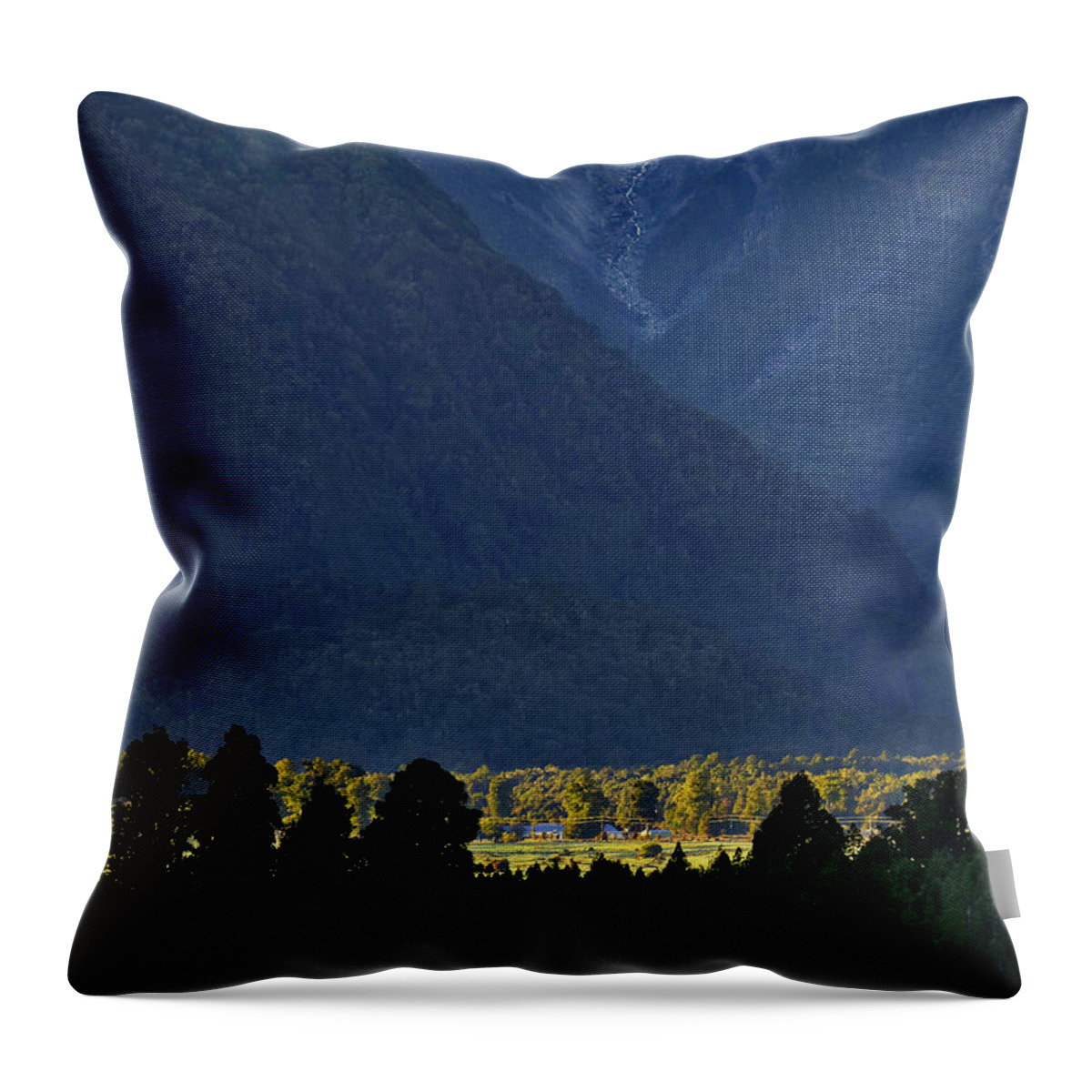 New Zealand Throw Pillow featuring the photograph New Zealand Alps Foothills Sunrise by Steven Ralser