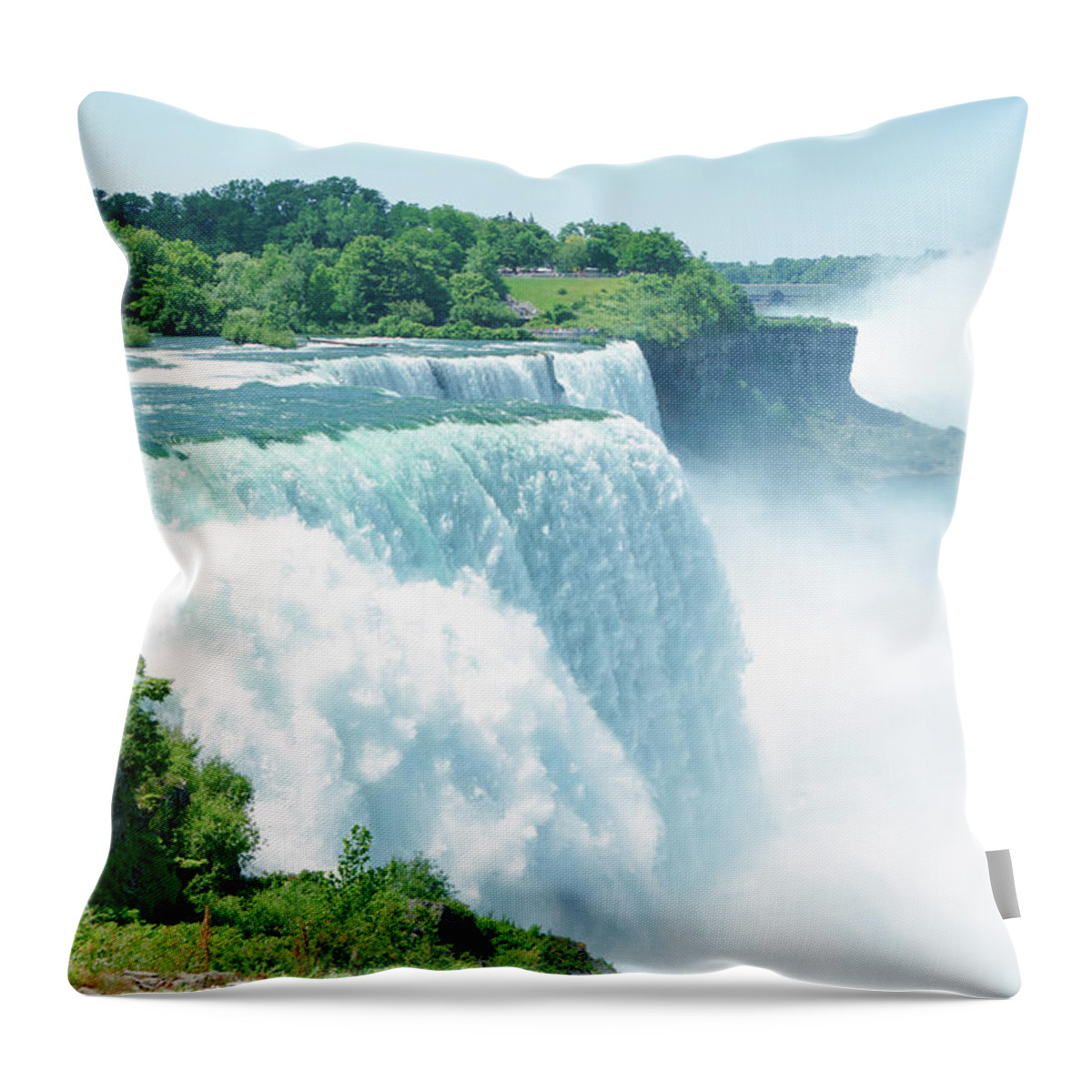 Horseshoe Falls Throw Pillow featuring the photograph Niagara Falls by Espiegle