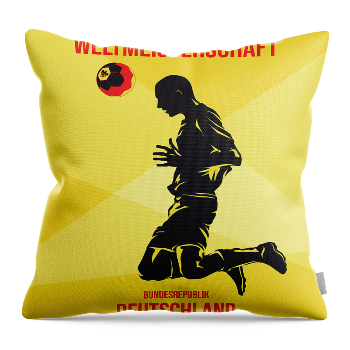 World Throw Pillow featuring the digital art No10 My 1974 Germany Soccer World Cup poster by Chungkong Art