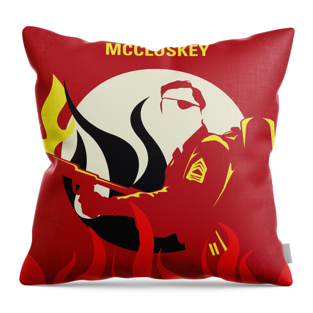 The 14 Fists Of Mccluskey Throw Pillow featuring the digital art No1118 My The 14 Fists of McCluskey minimal movie poster by Chungkong Art