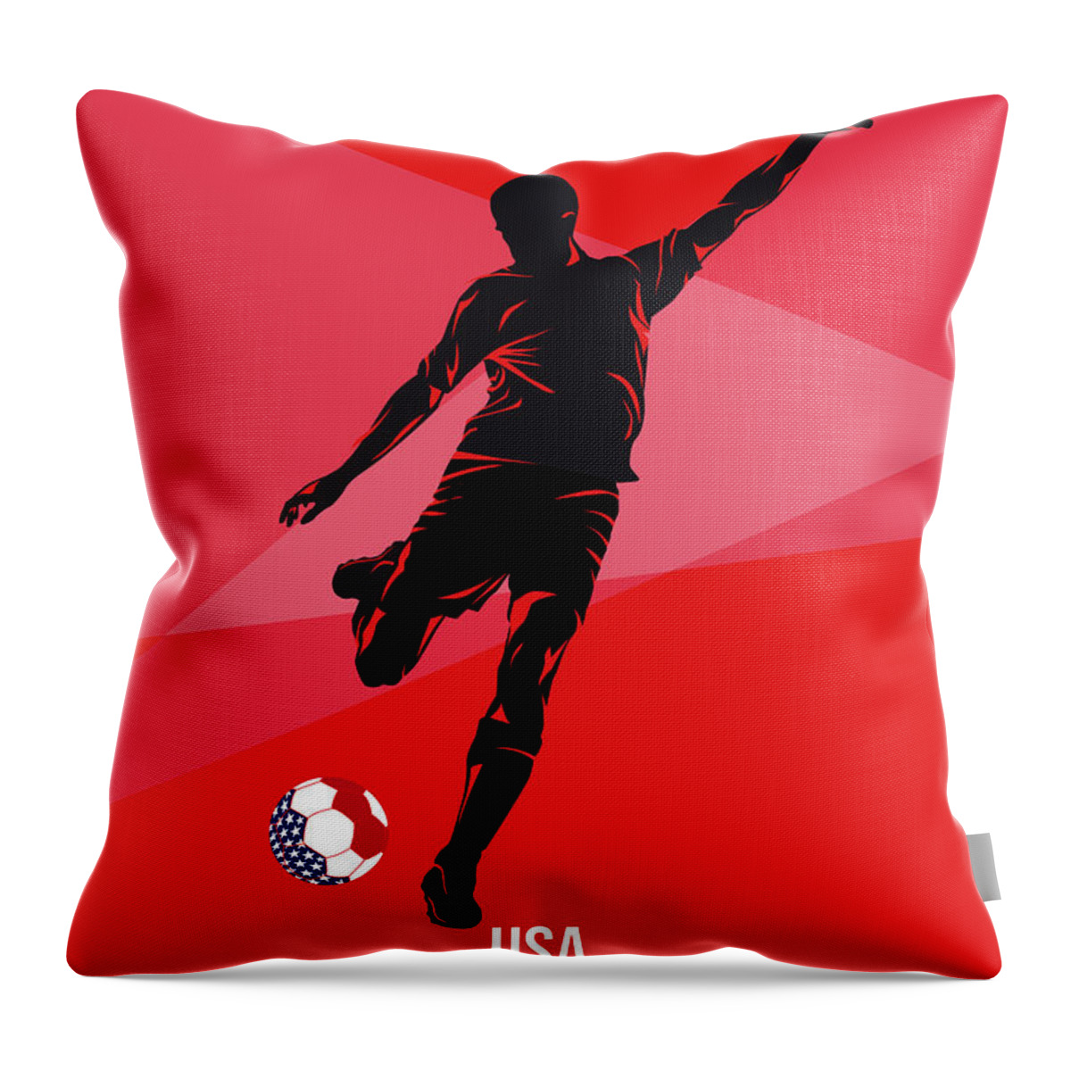 Sports Throw Pillow featuring the digital art No15 My 1994 USA Soccer World Cup poster by Chungkong Art