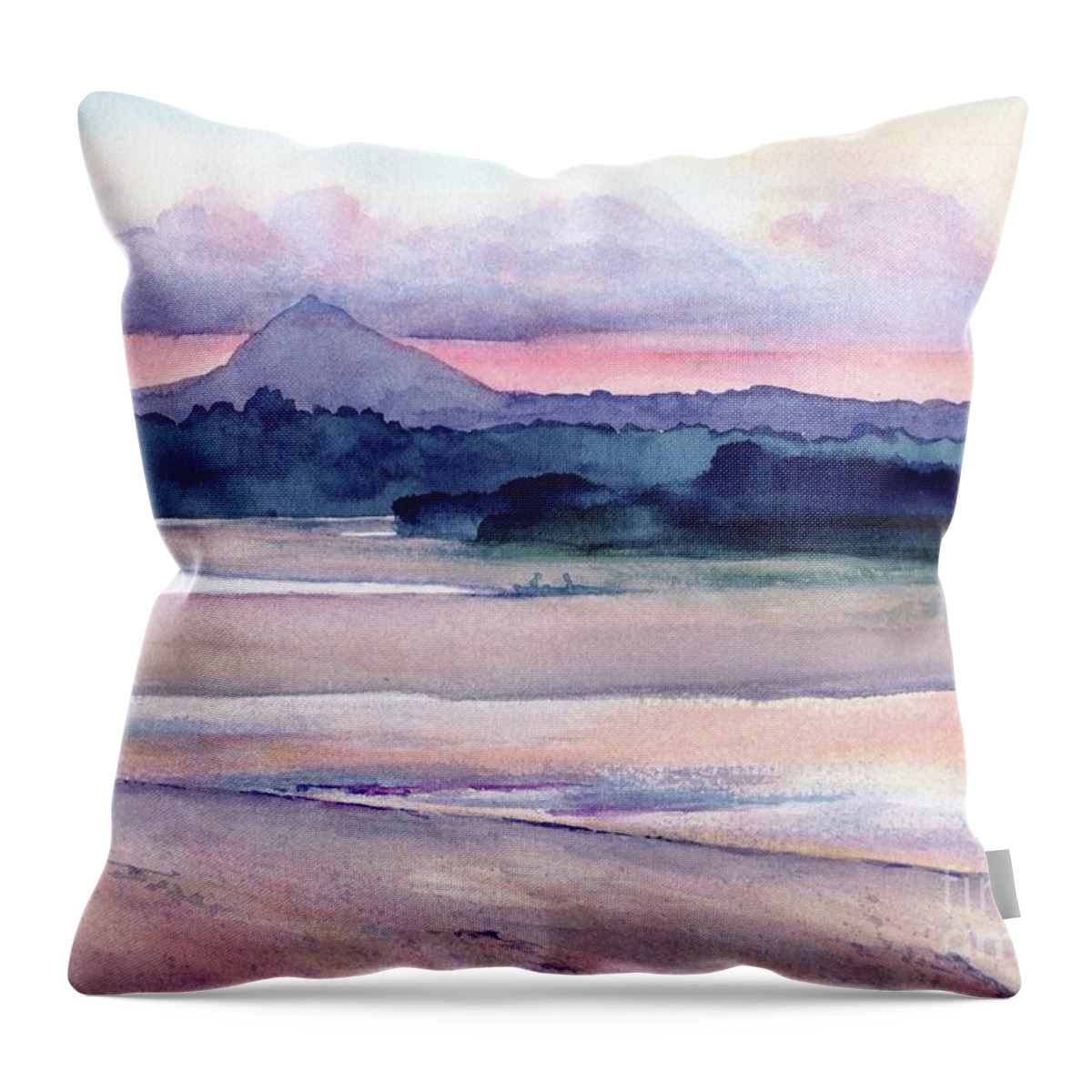 Sunset Painting Throw Pillow featuring the painting Noosa River Sunset by Chris Hobel