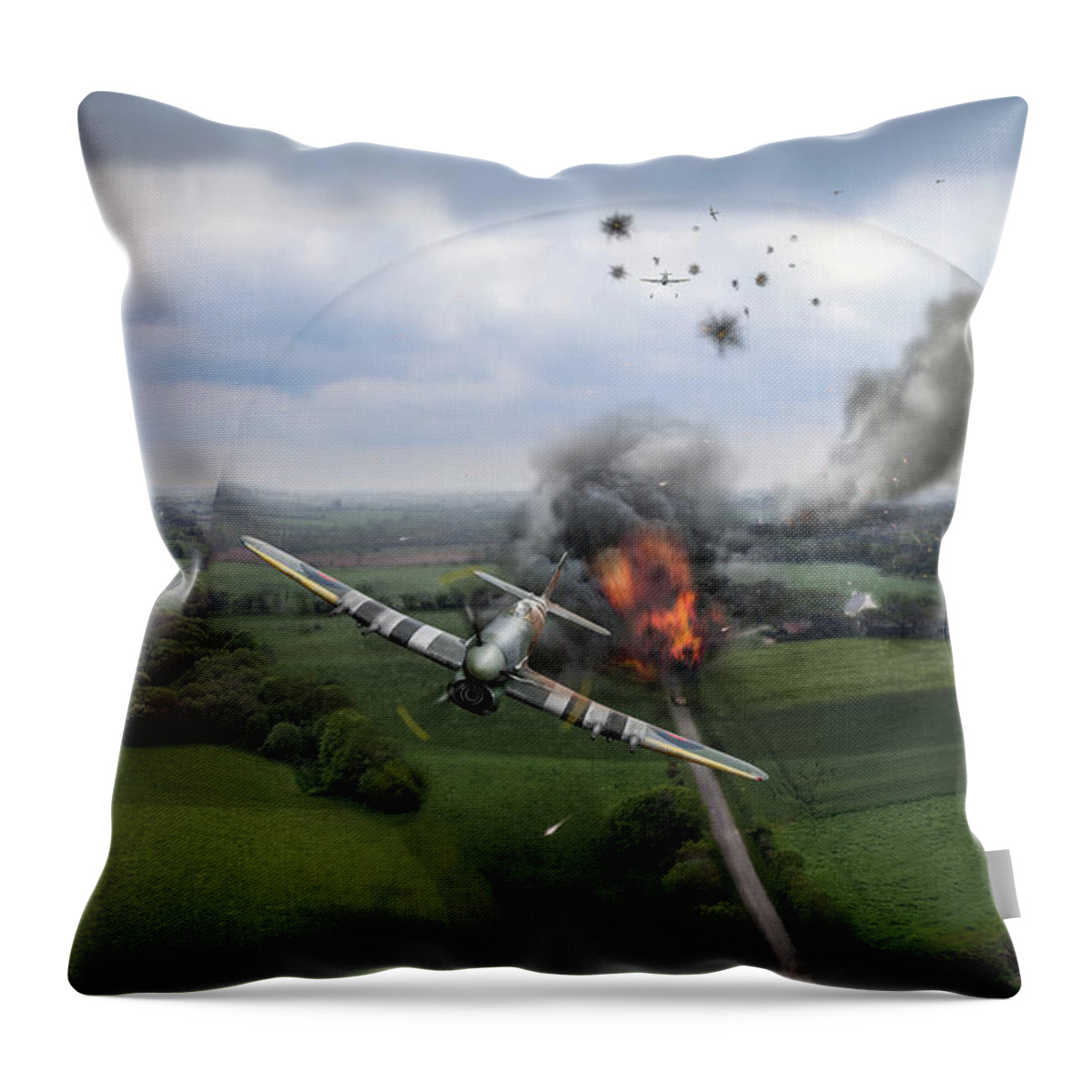 1000lb Bombs Throw Pillow featuring the photograph Normandy Typhoon shockwave by Gary Eason