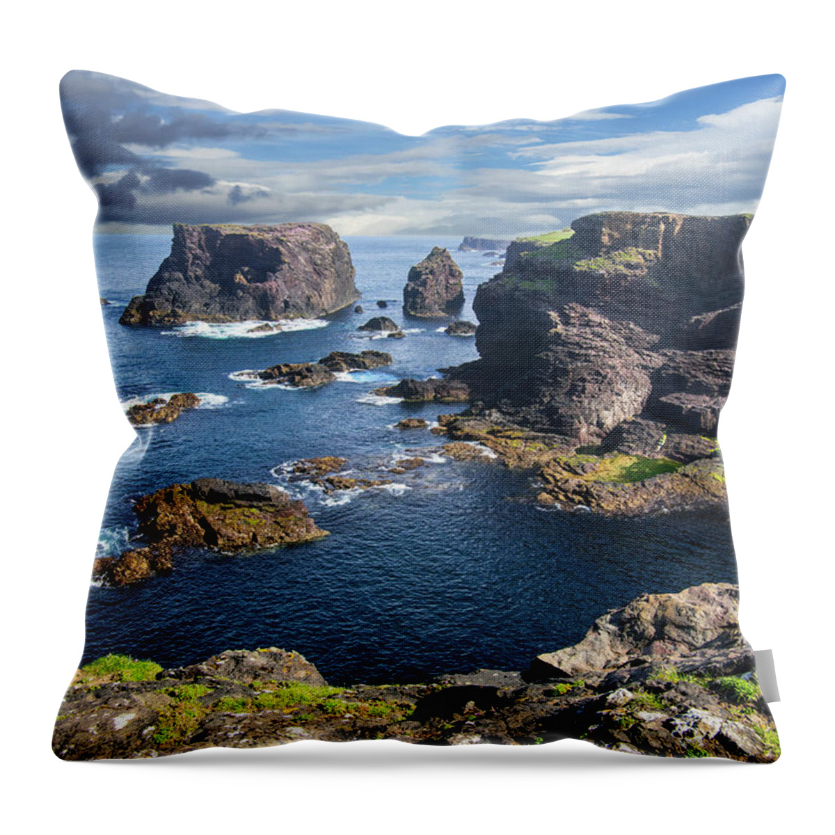 Sea Throw Pillow featuring the photograph Northmavine Coast, Shetland Isles by Arterra Picture Library