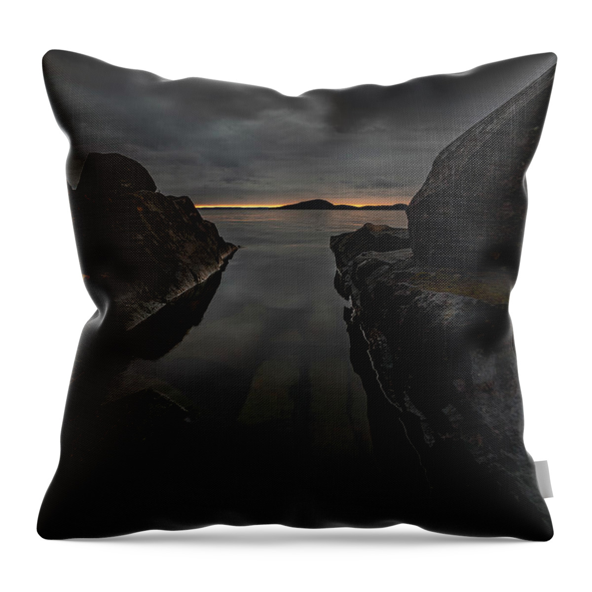 Bay Throw Pillow featuring the photograph November Skies at Picnic Point by Jakub Sisak