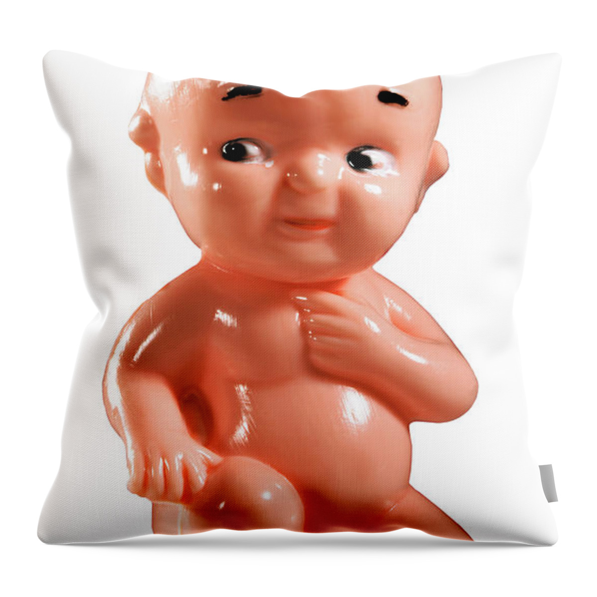 Baby Throw Pillow featuring the drawing Nude Baby Kneeling by CSA Images