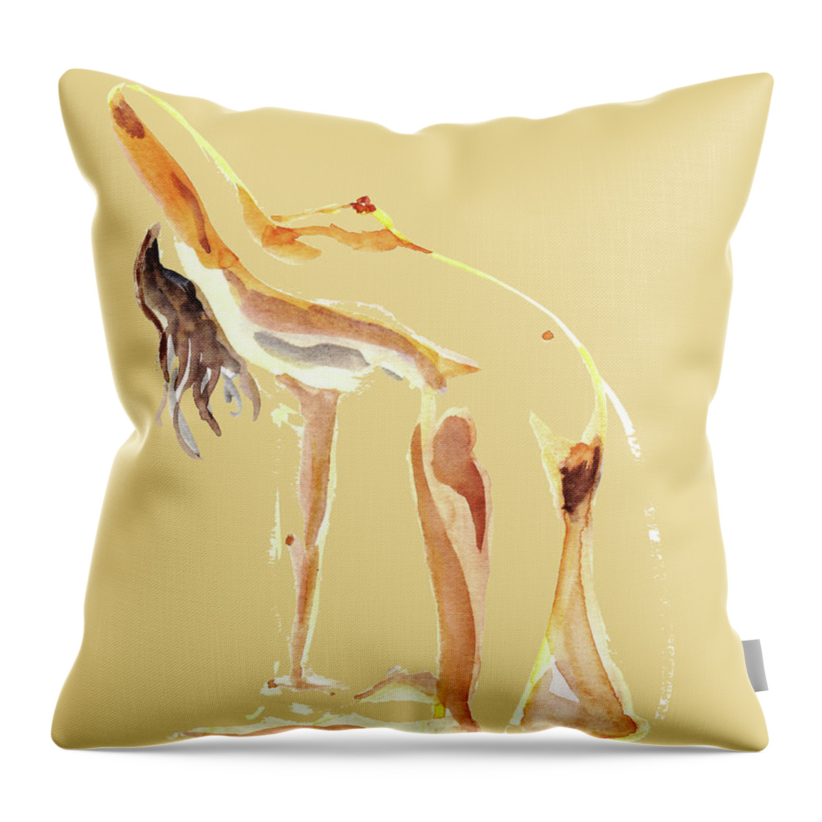 Nude Throw Pillow featuring the painting Nude Model Gesture XXIV by Irina Sztukowski