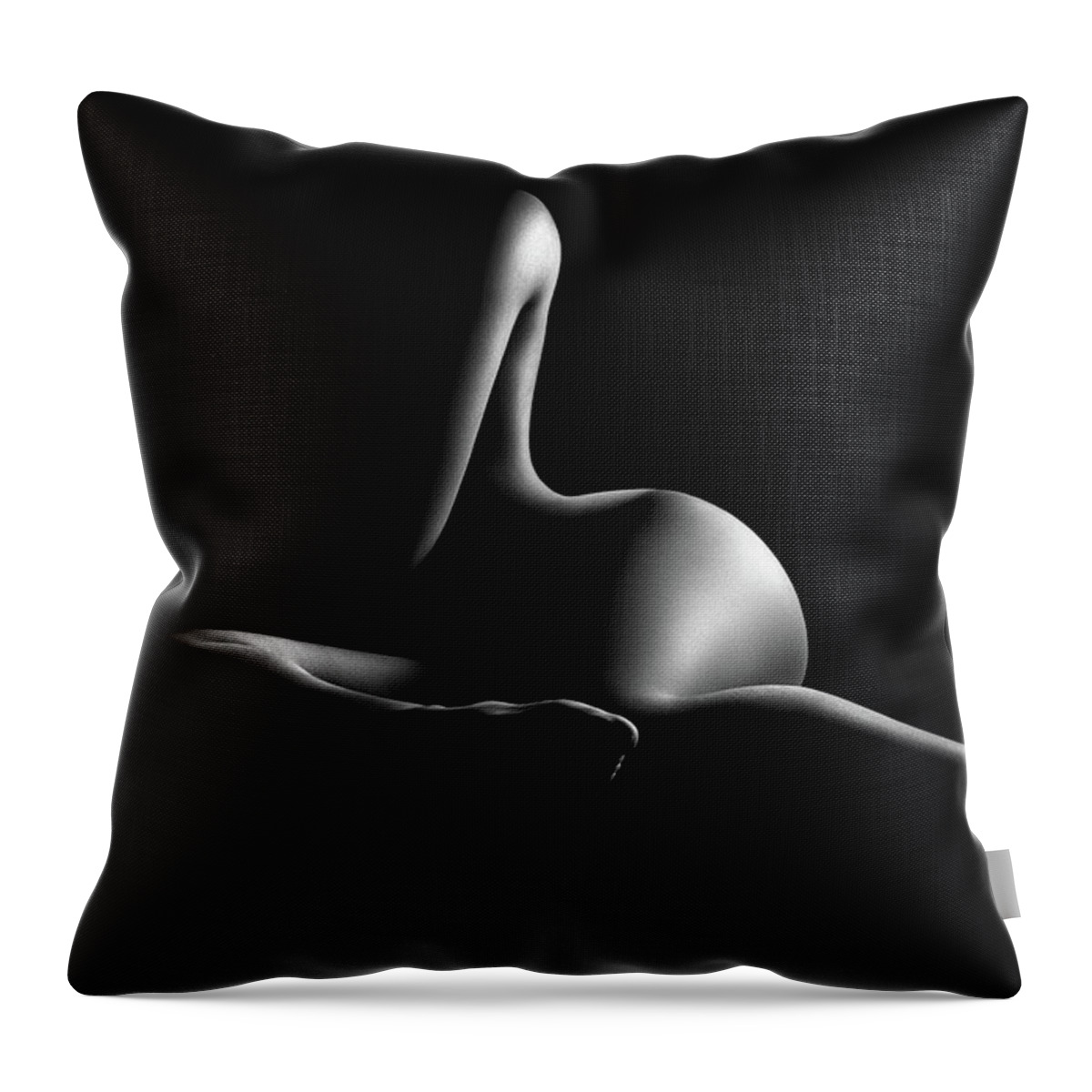 Woman Throw Pillow featuring the photograph Nude woman bodyscape 40 by Johan Swanepoel