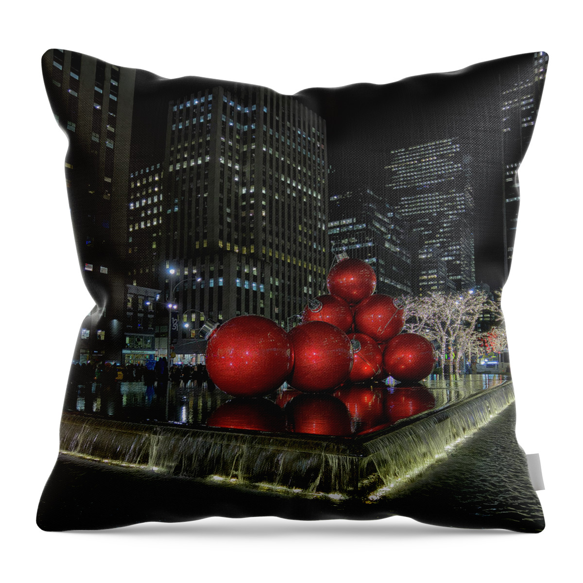 Christmas Throw Pillow featuring the photograph NYC Christmas by Jerry LoFaro